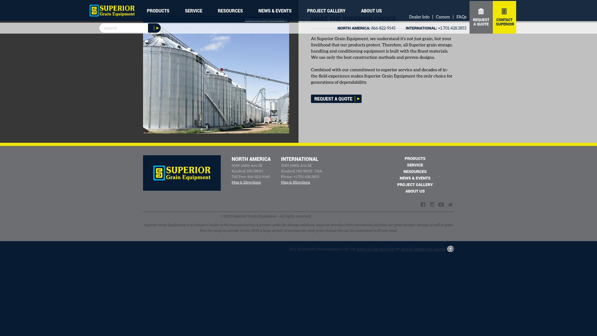 Screenshot of superiorbins.com