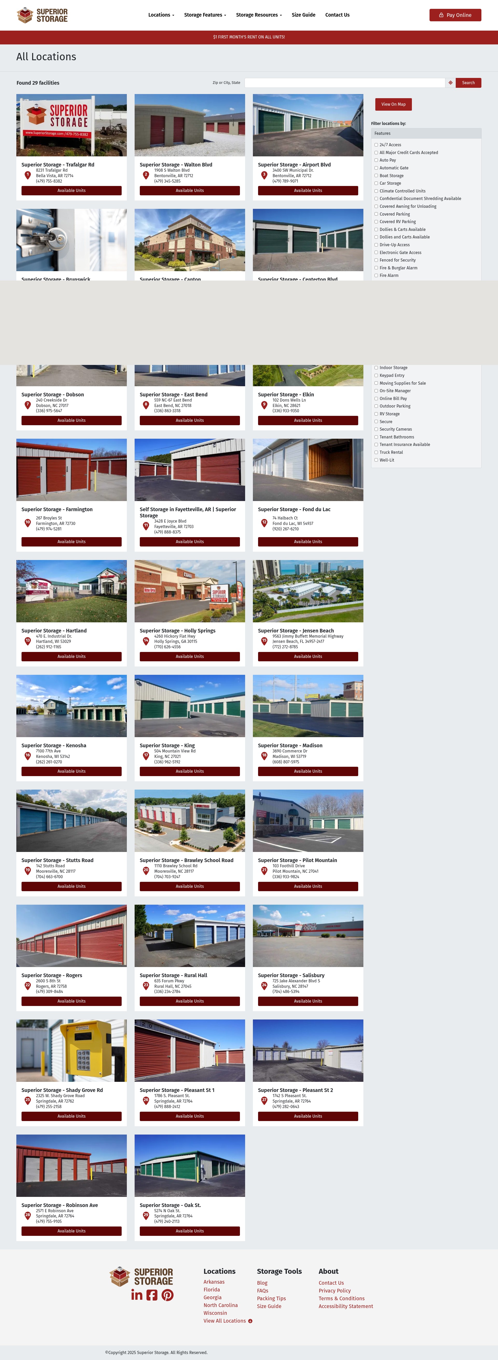 Screenshot of superiorstorage.com