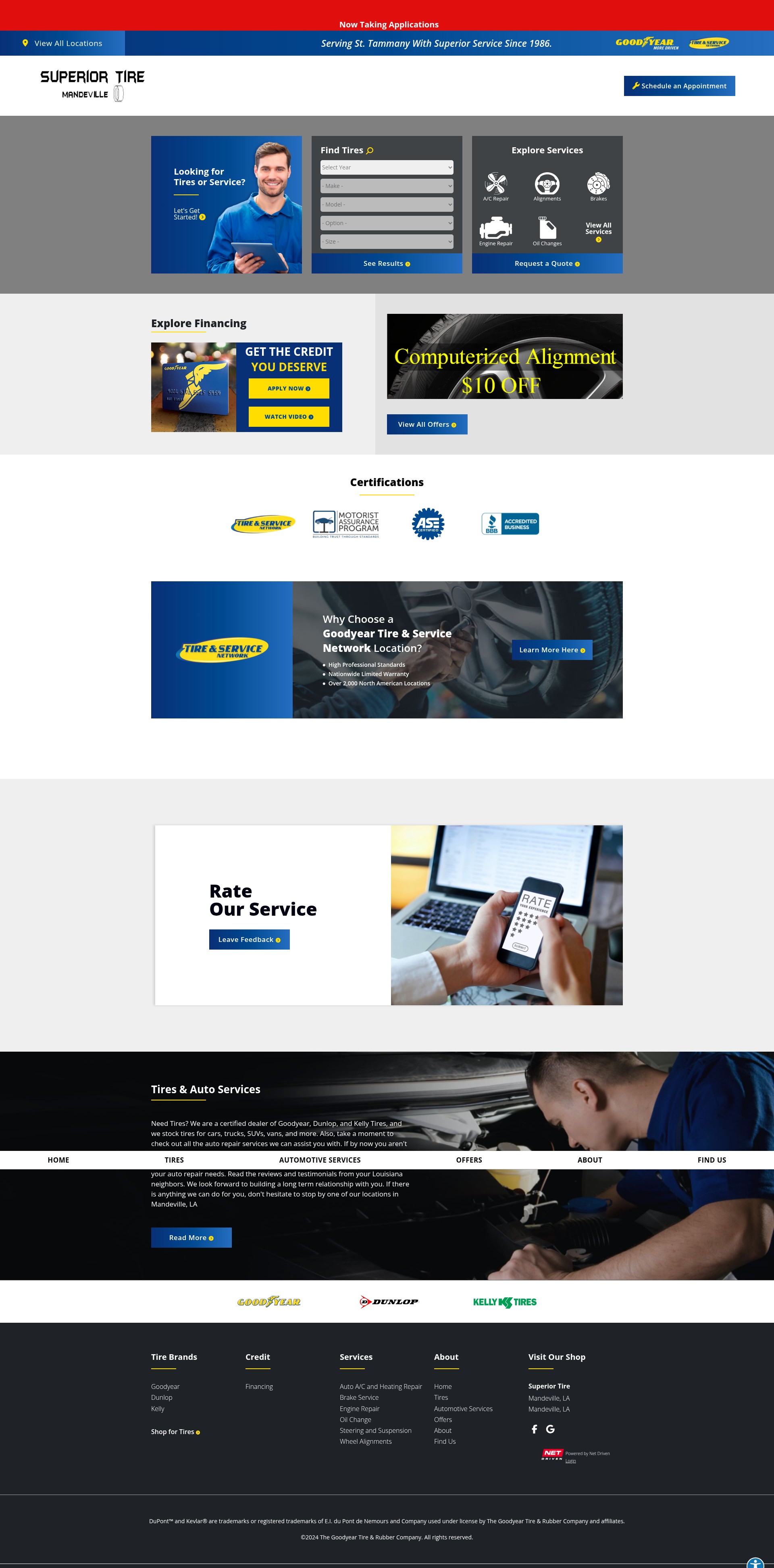 Screenshot of superiortireinc.com