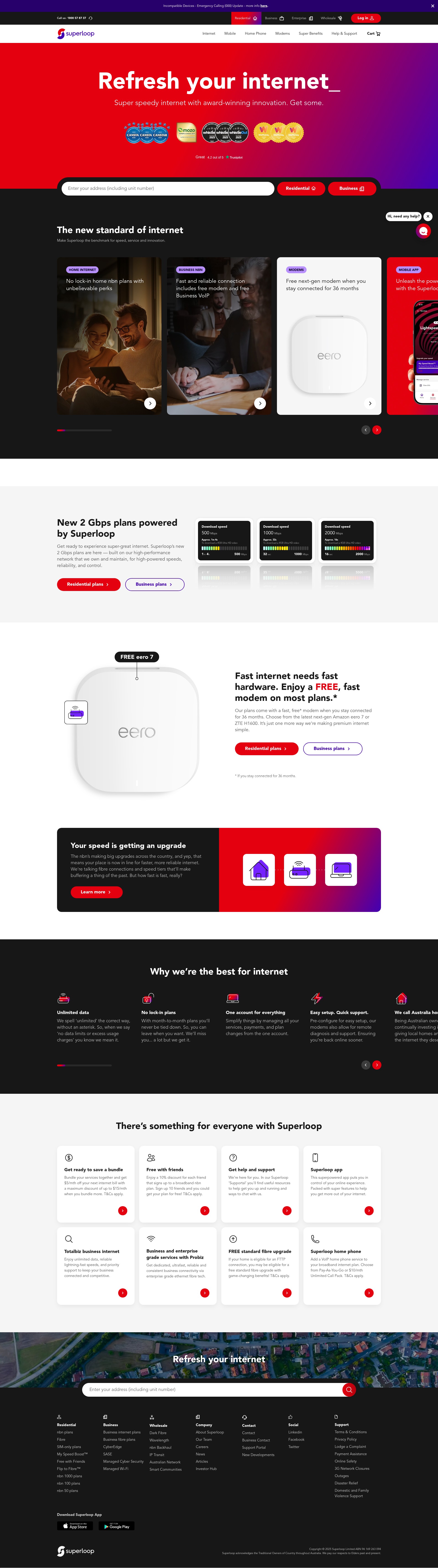 Screenshot of superloop.com