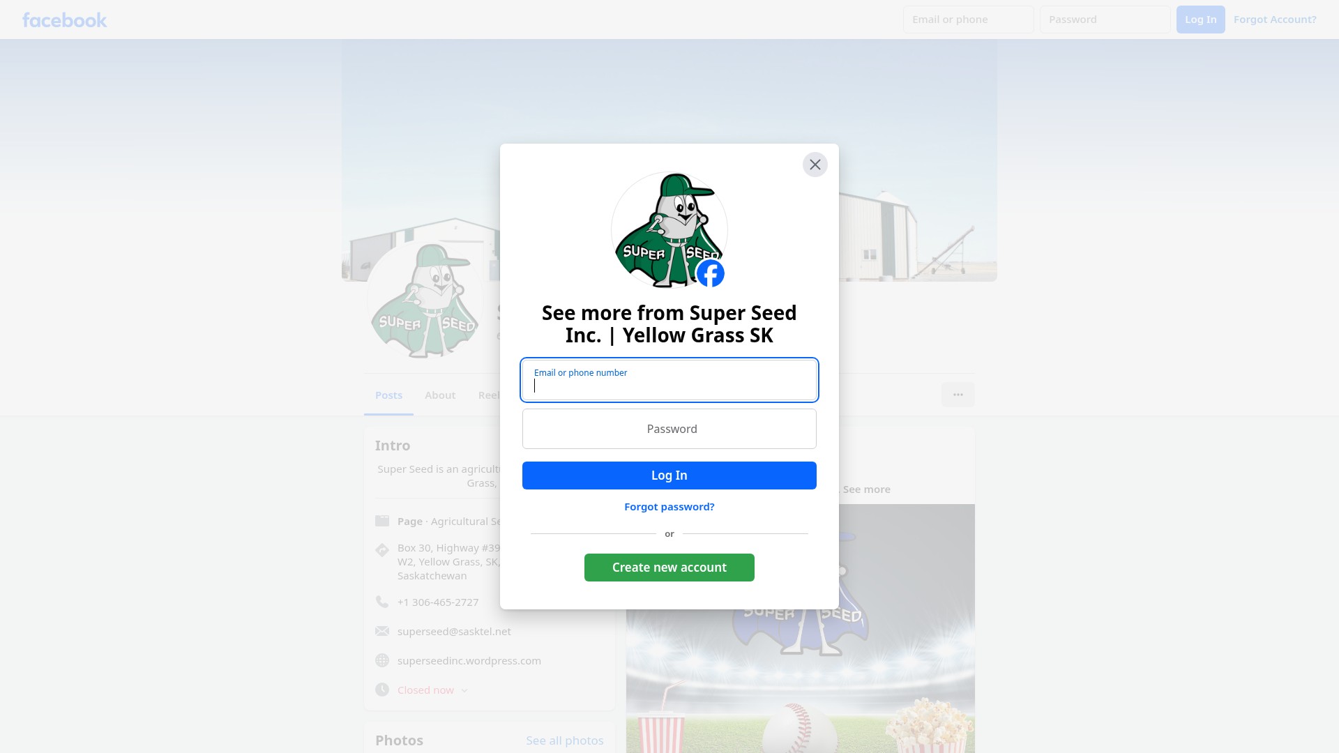 Screenshot of superseedinc.wordpress.com