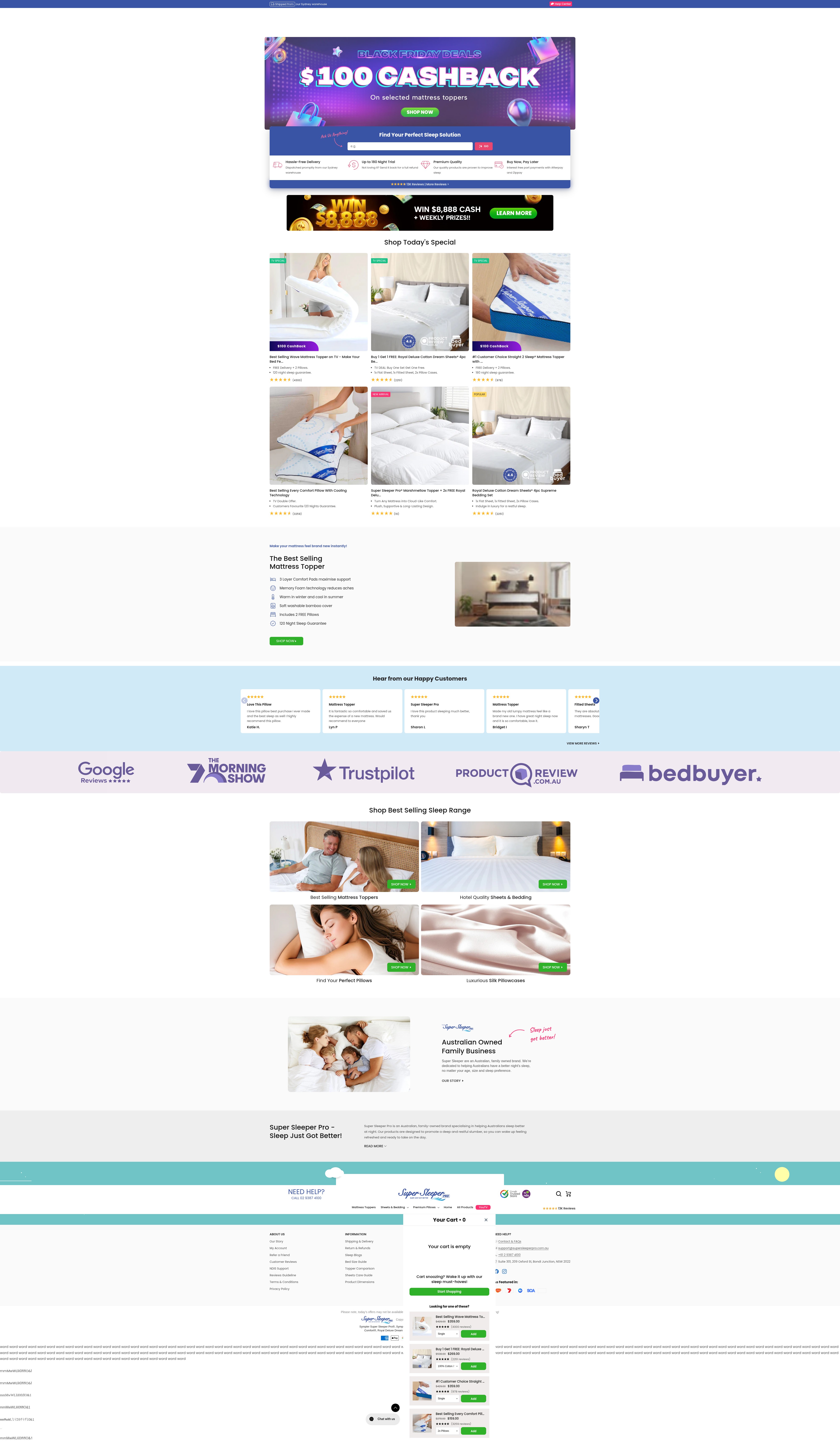 Screenshot of supersleeperpro.com.au