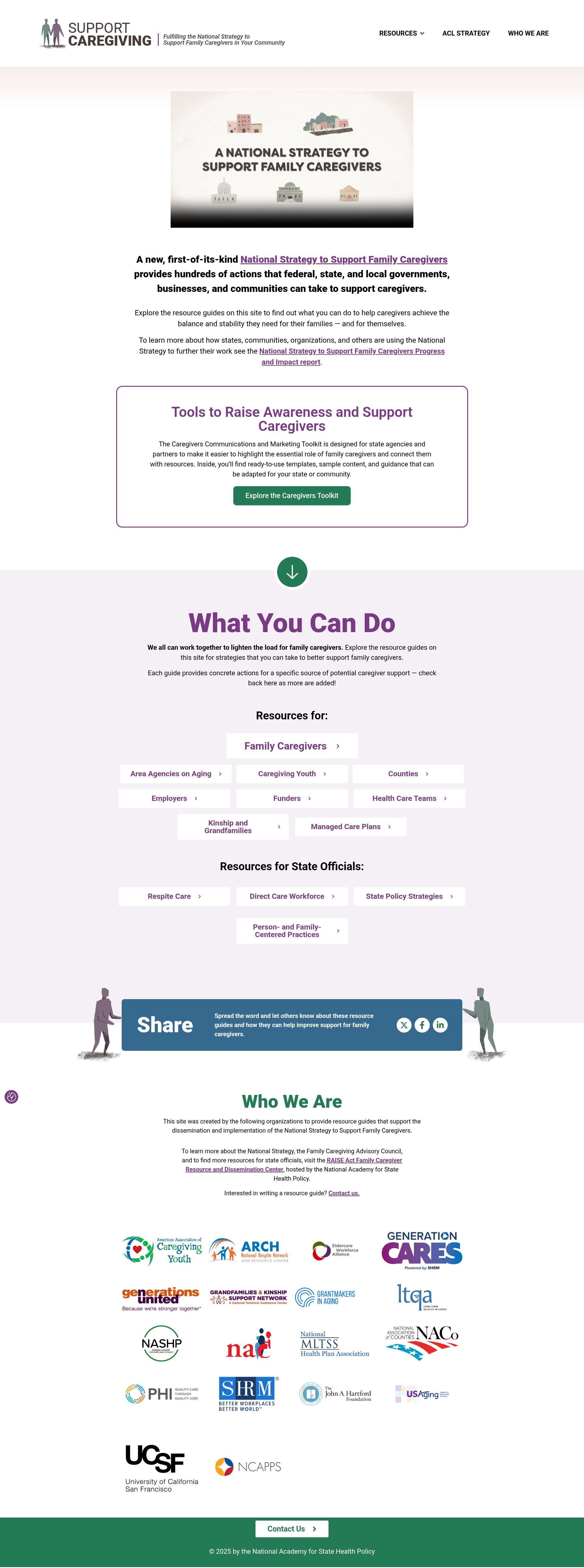 Screenshot of supportcaregiving.org