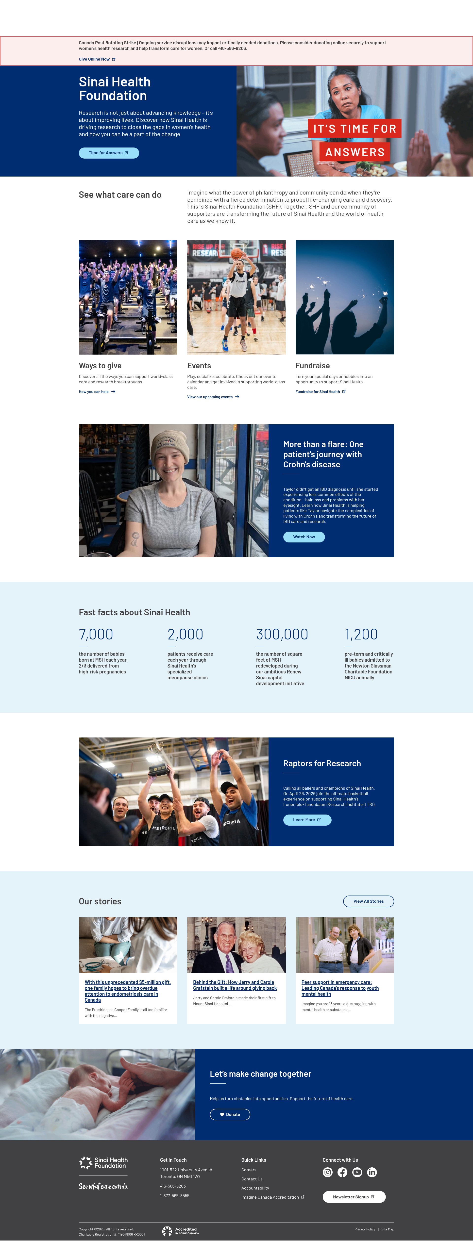 Screenshot of supportsinai.ca