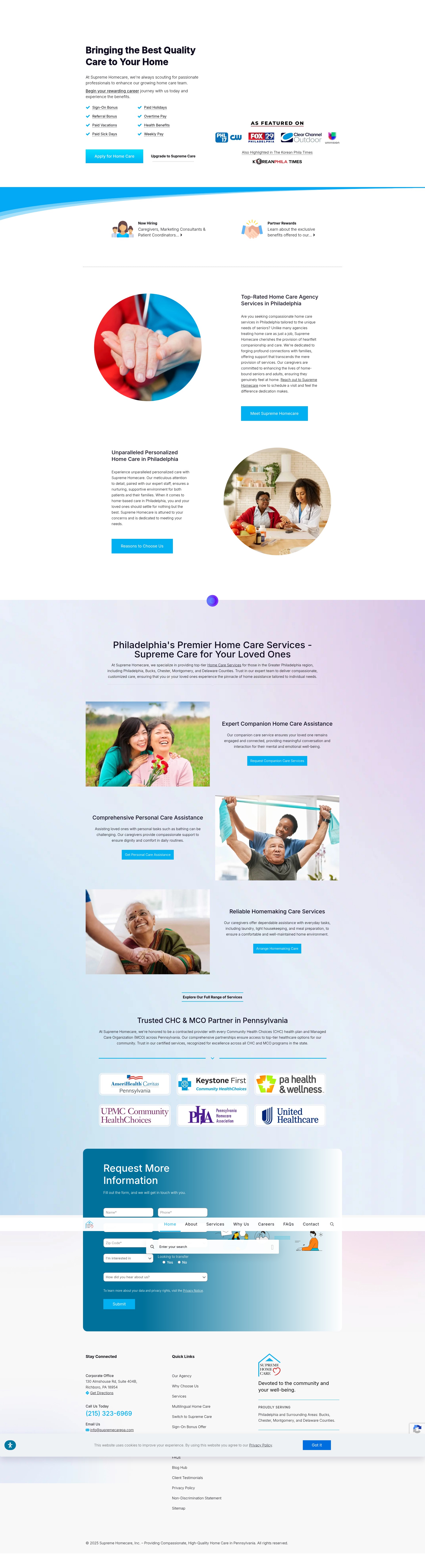 Screenshot of supremecarepa.com