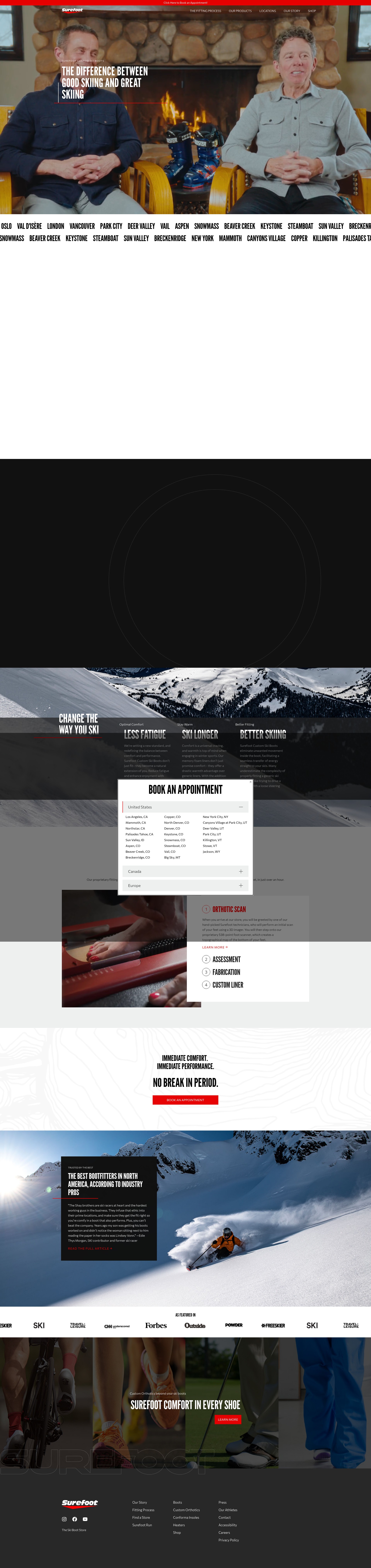 Screenshot of surefoot.com