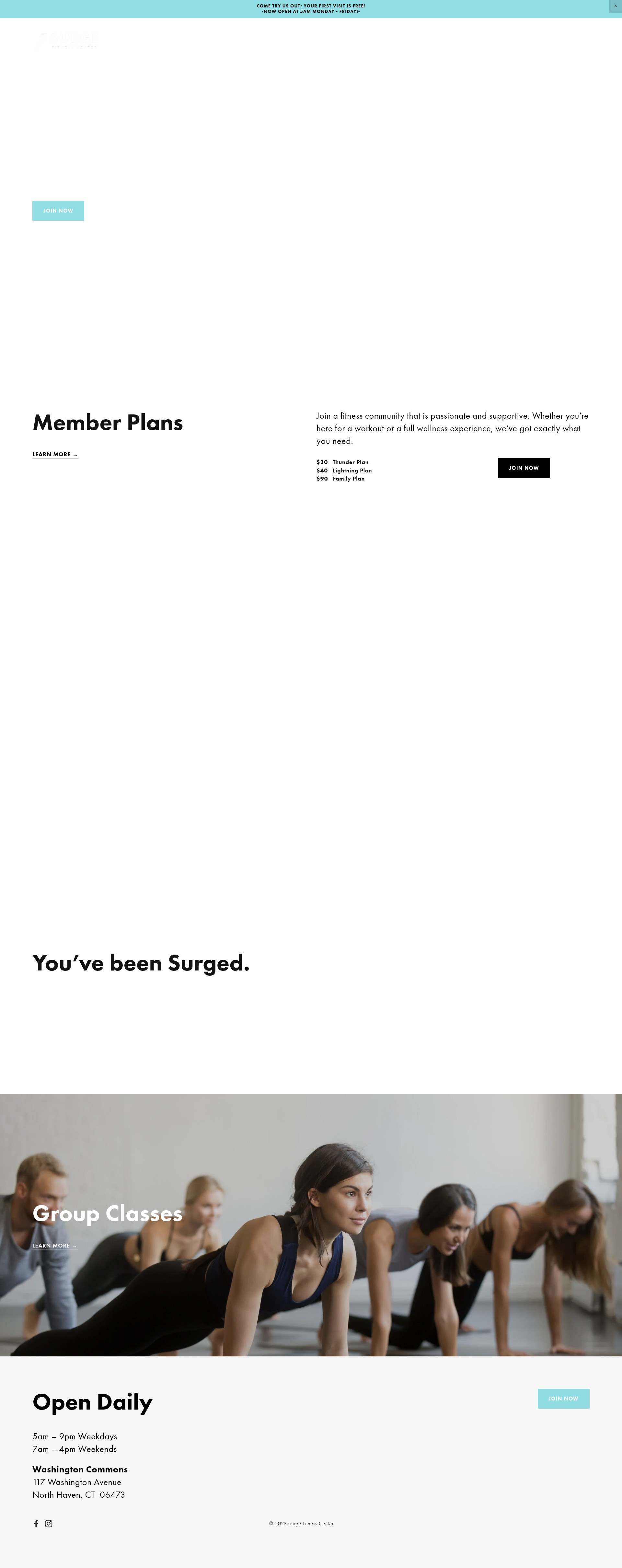 Screenshot of surgefitnesscenter.com
