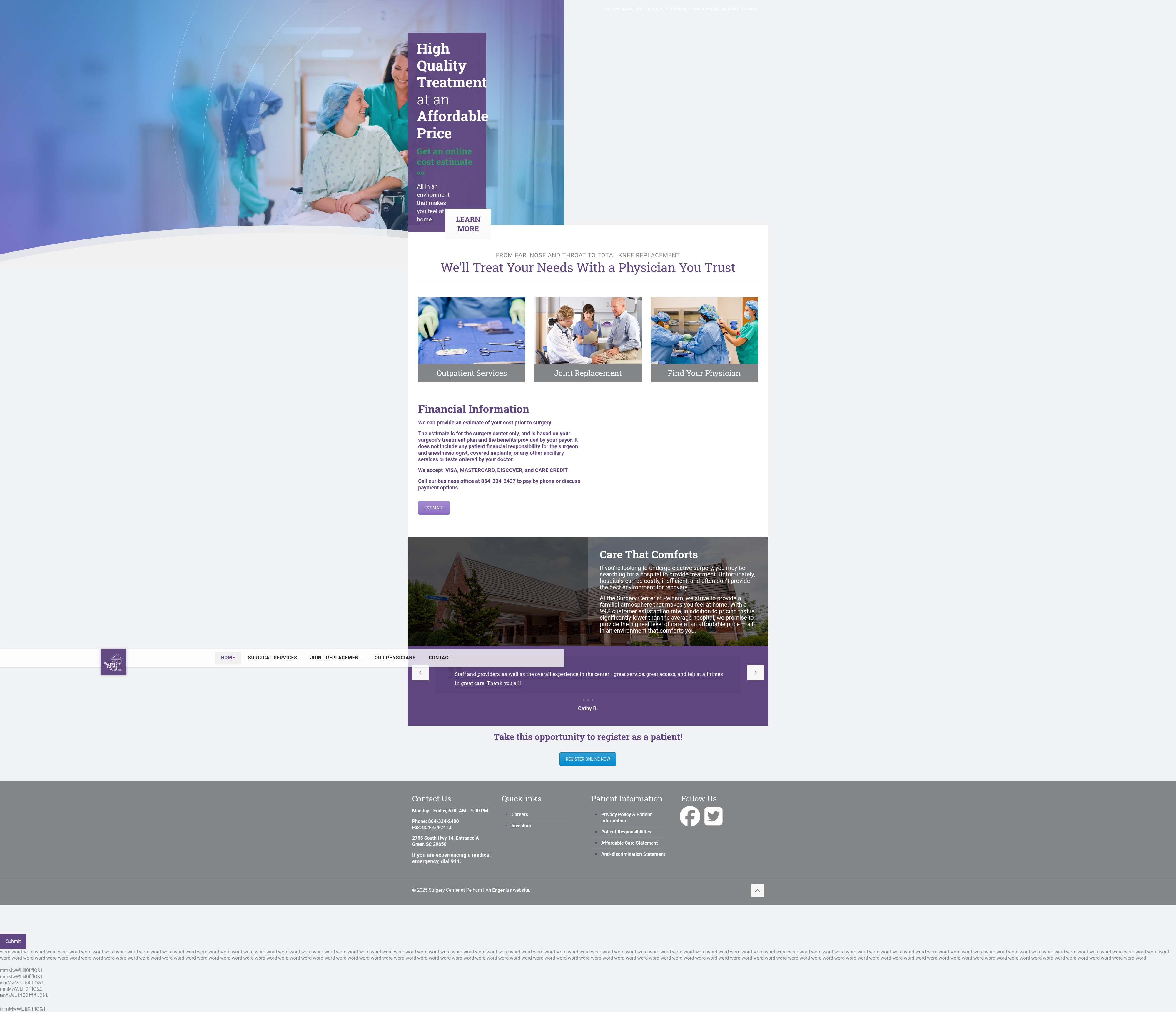 Screenshot of surgerycenteratpelham.com