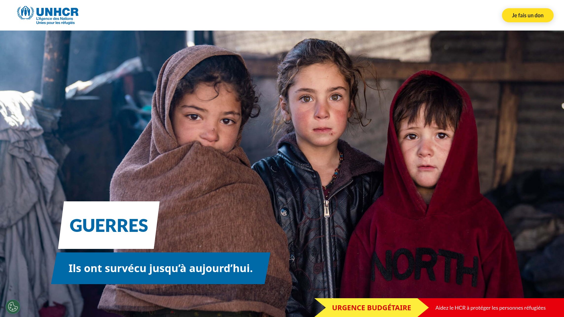 Screenshot of survivre.unhcr.fr