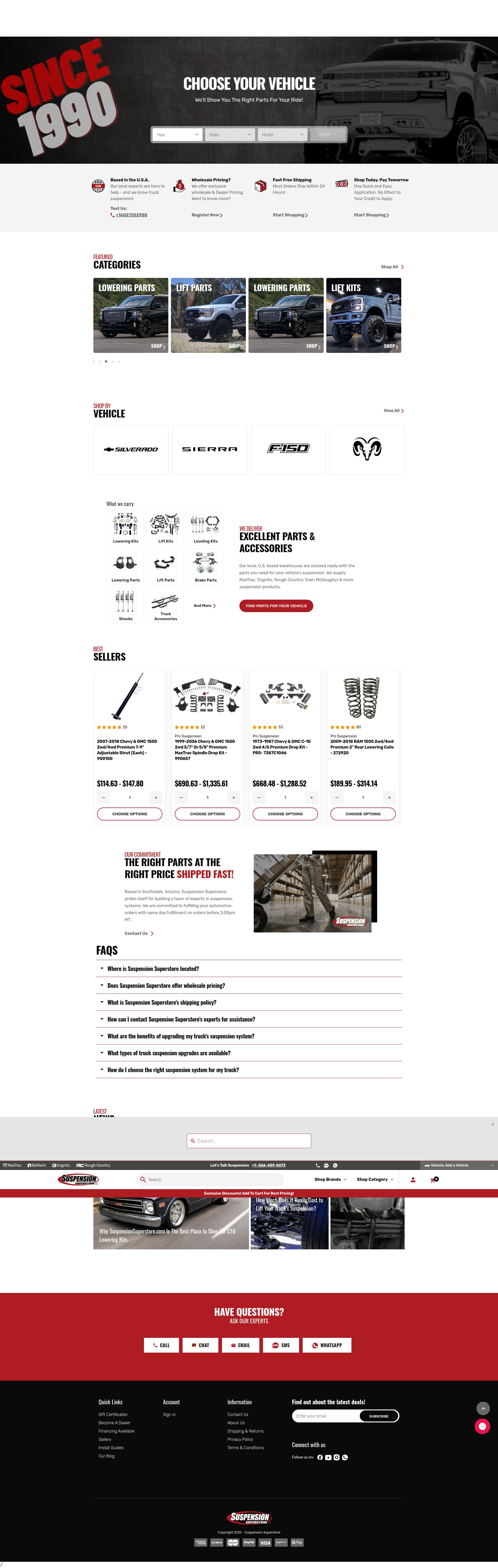 Screenshot of suspensionsuperstore.com
