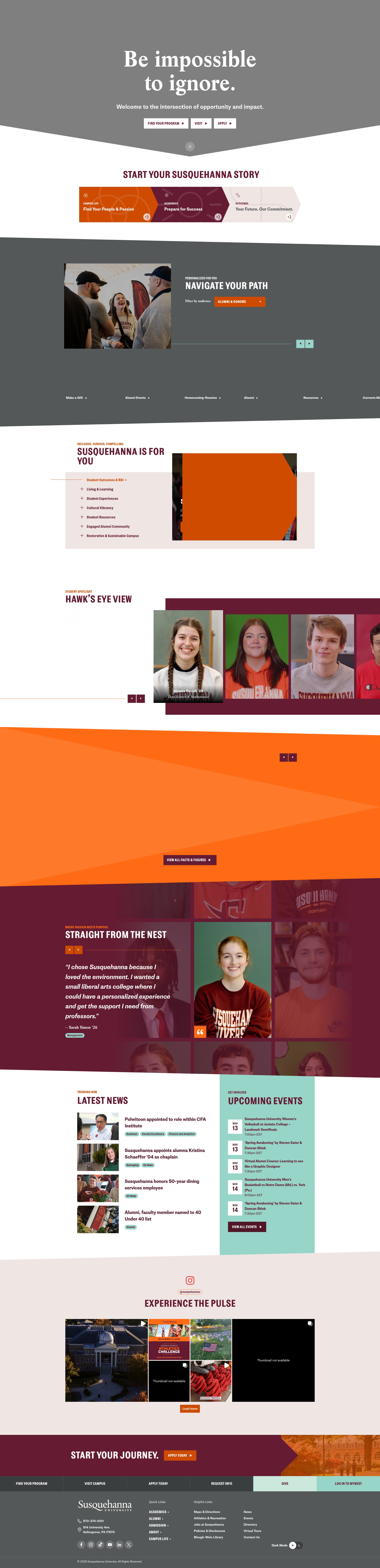 Screenshot of susqu.edu