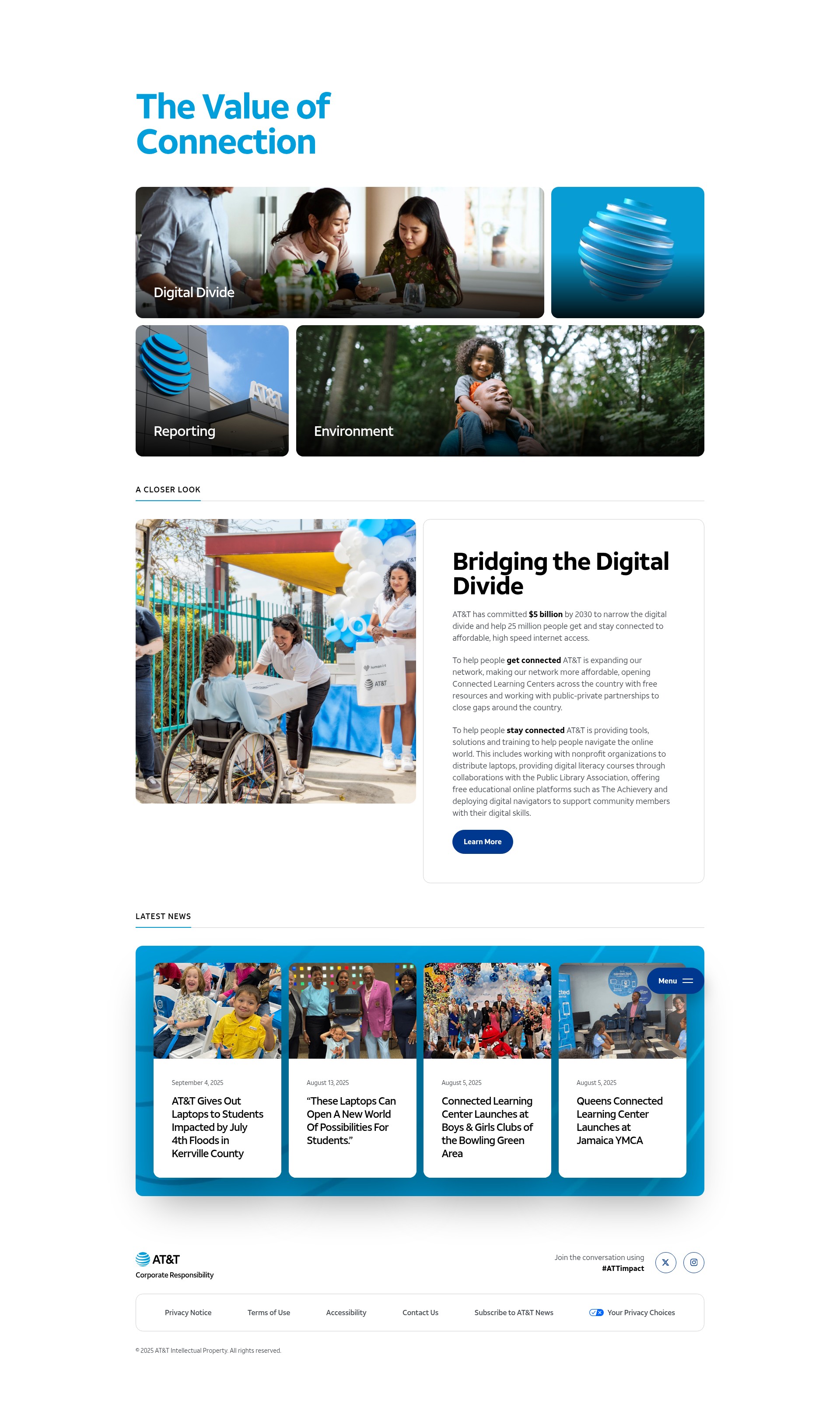Screenshot of sustainability.att.com