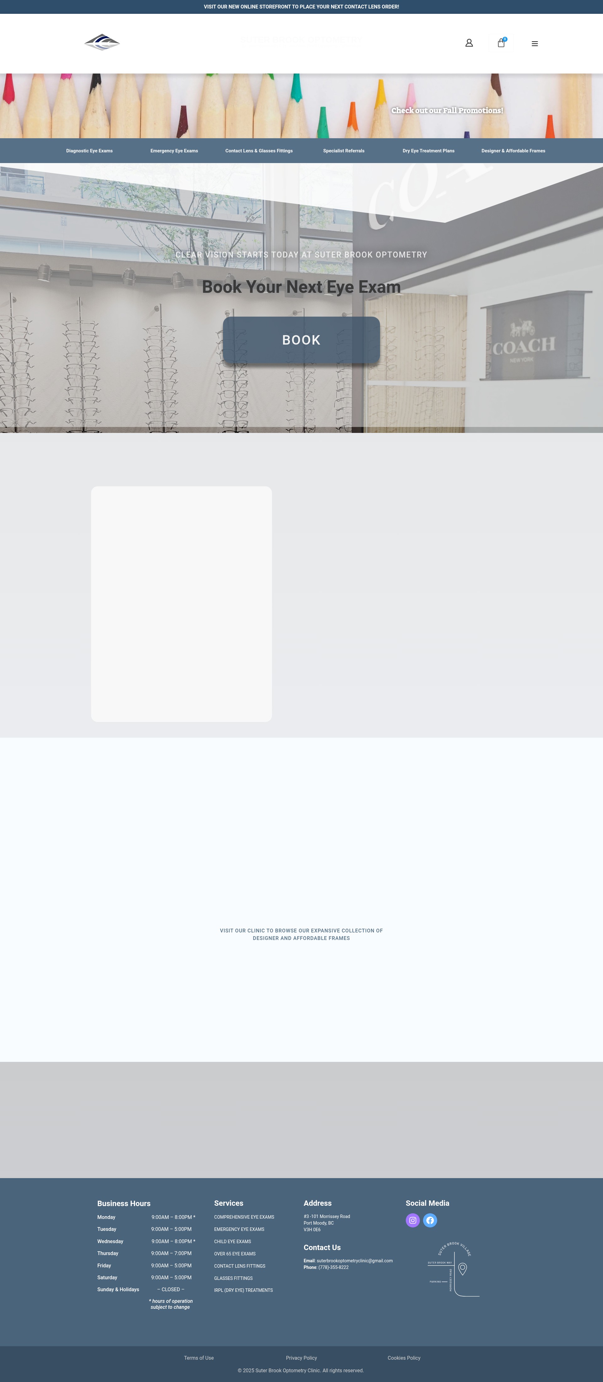 Screenshot of suterbrookoptometry.com