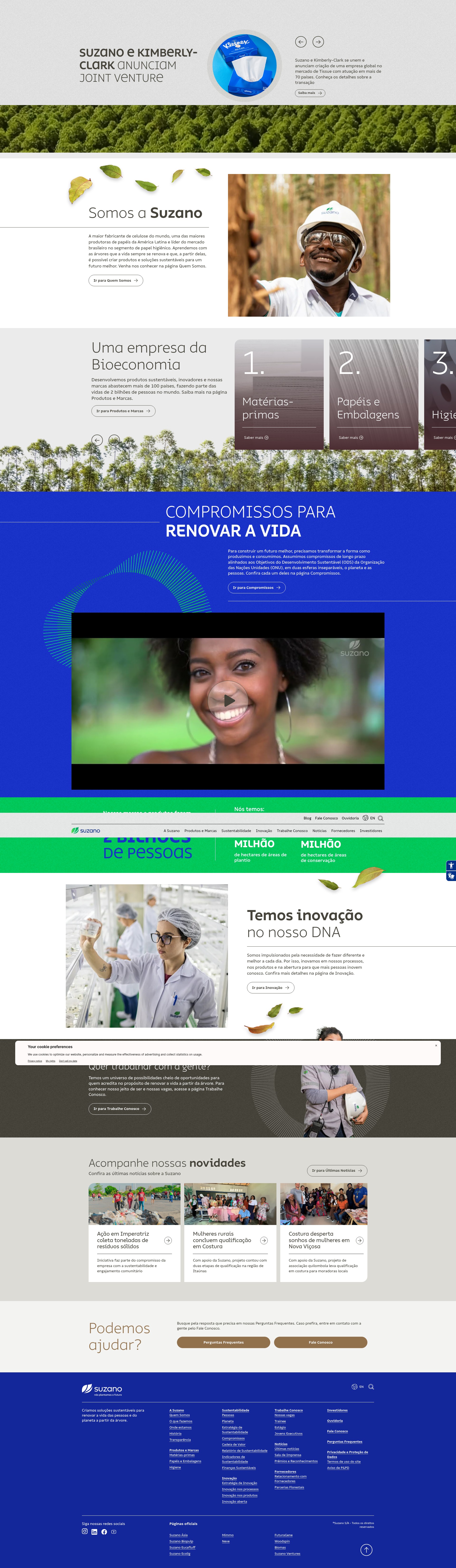 Screenshot of suzano.com.br