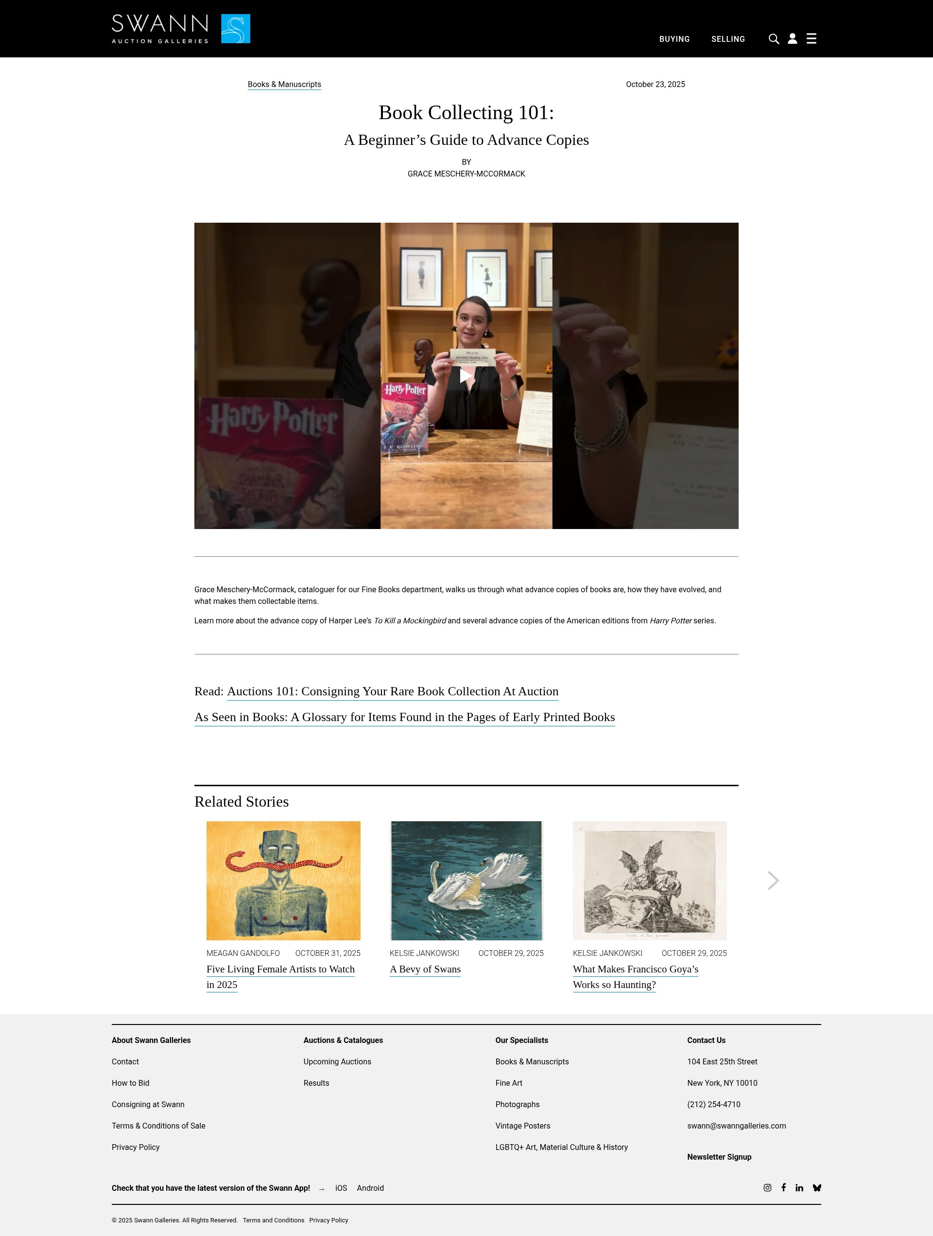 Screenshot of swanngalleries.com