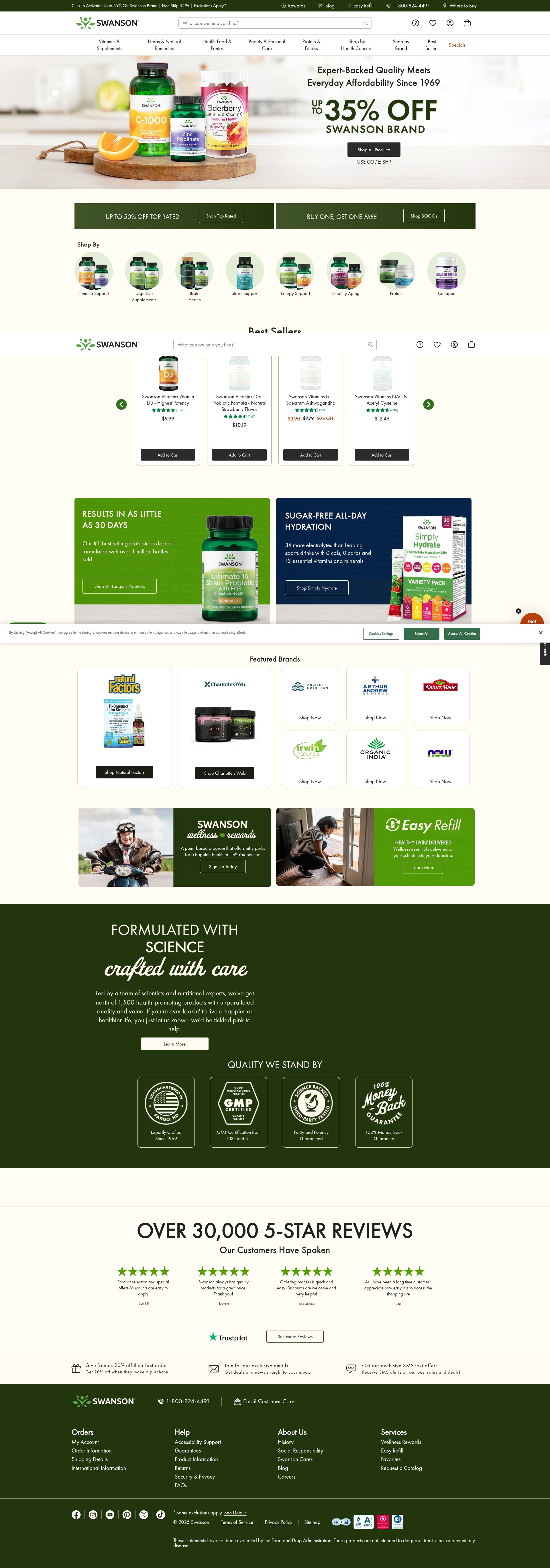 Screenshot of swansonvitamins.com