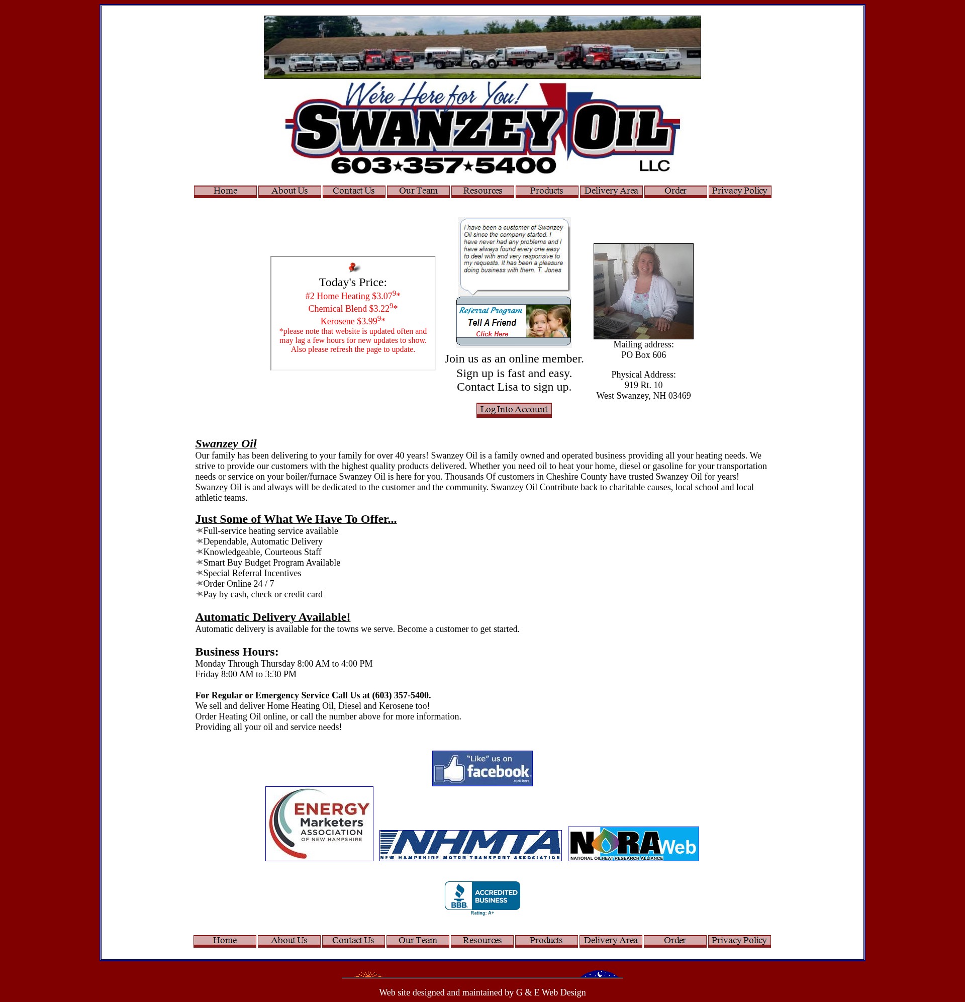 Screenshot of swanzeyoil.com