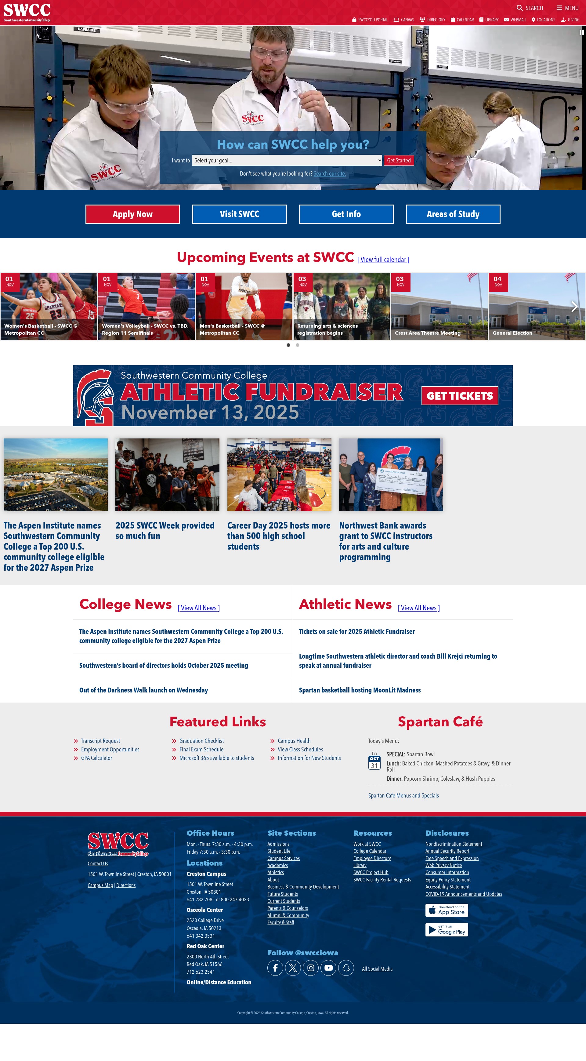 Screenshot of swcciowa.edu