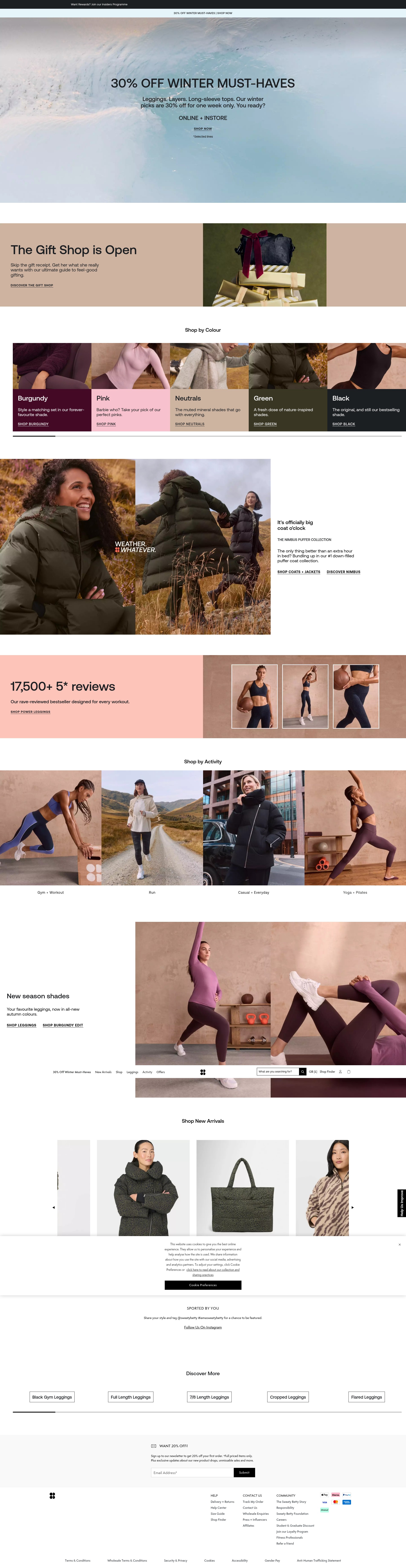 Screenshot of sweatybetty.com