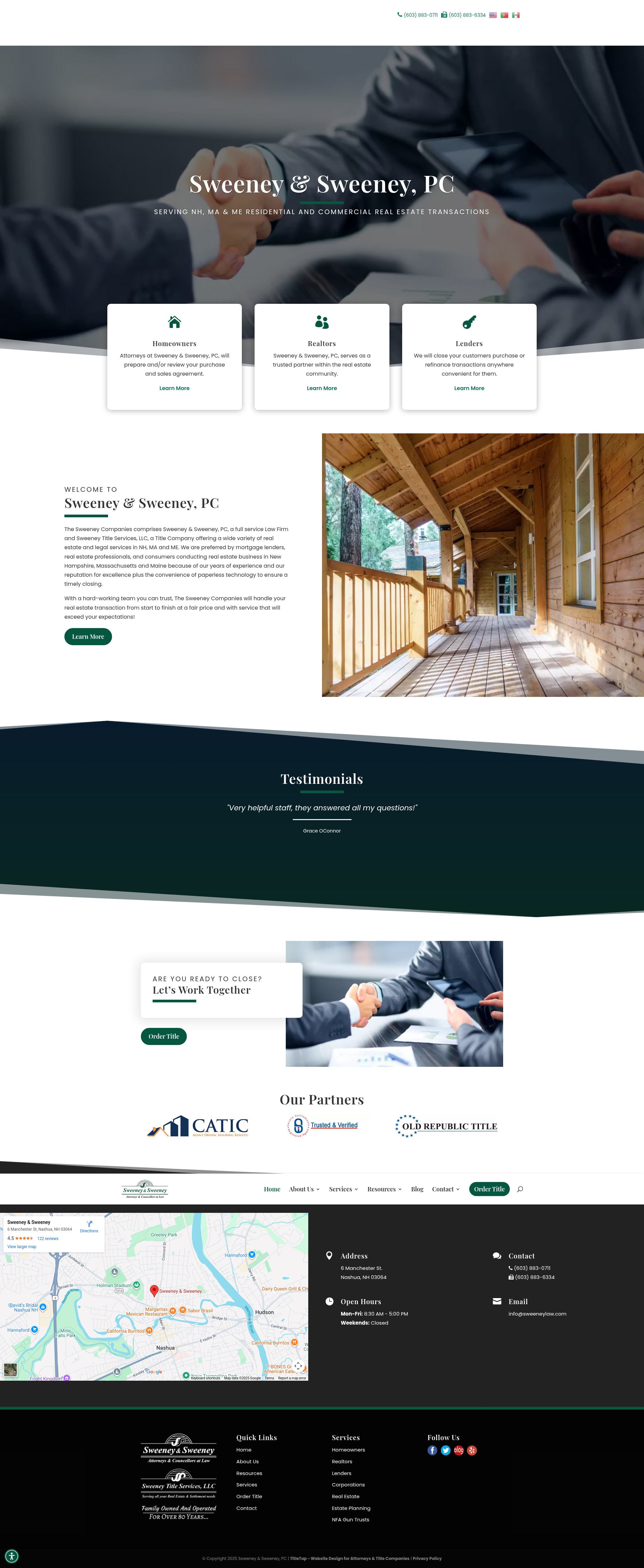 Screenshot of sweeneylaw.com