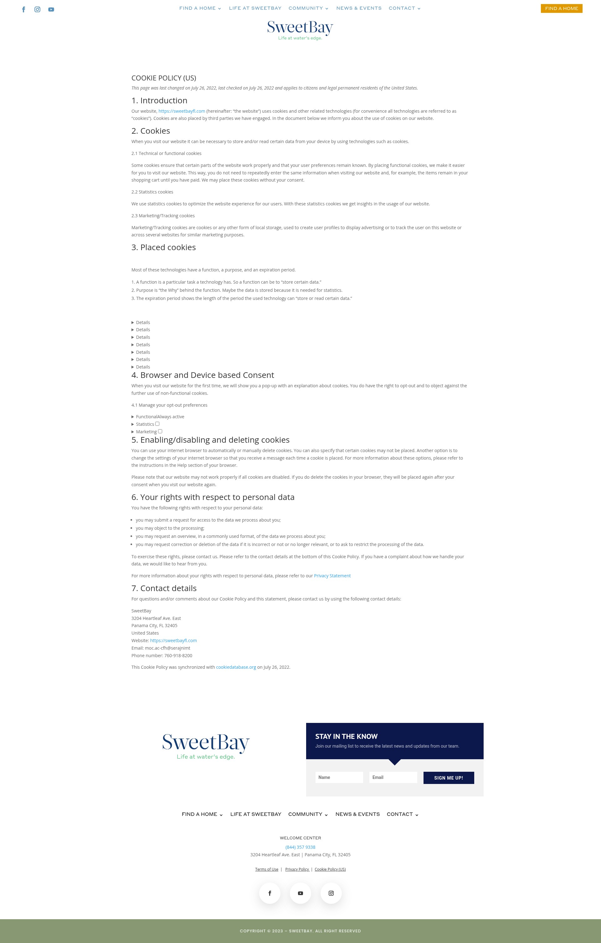Screenshot of sweetbayfl.com