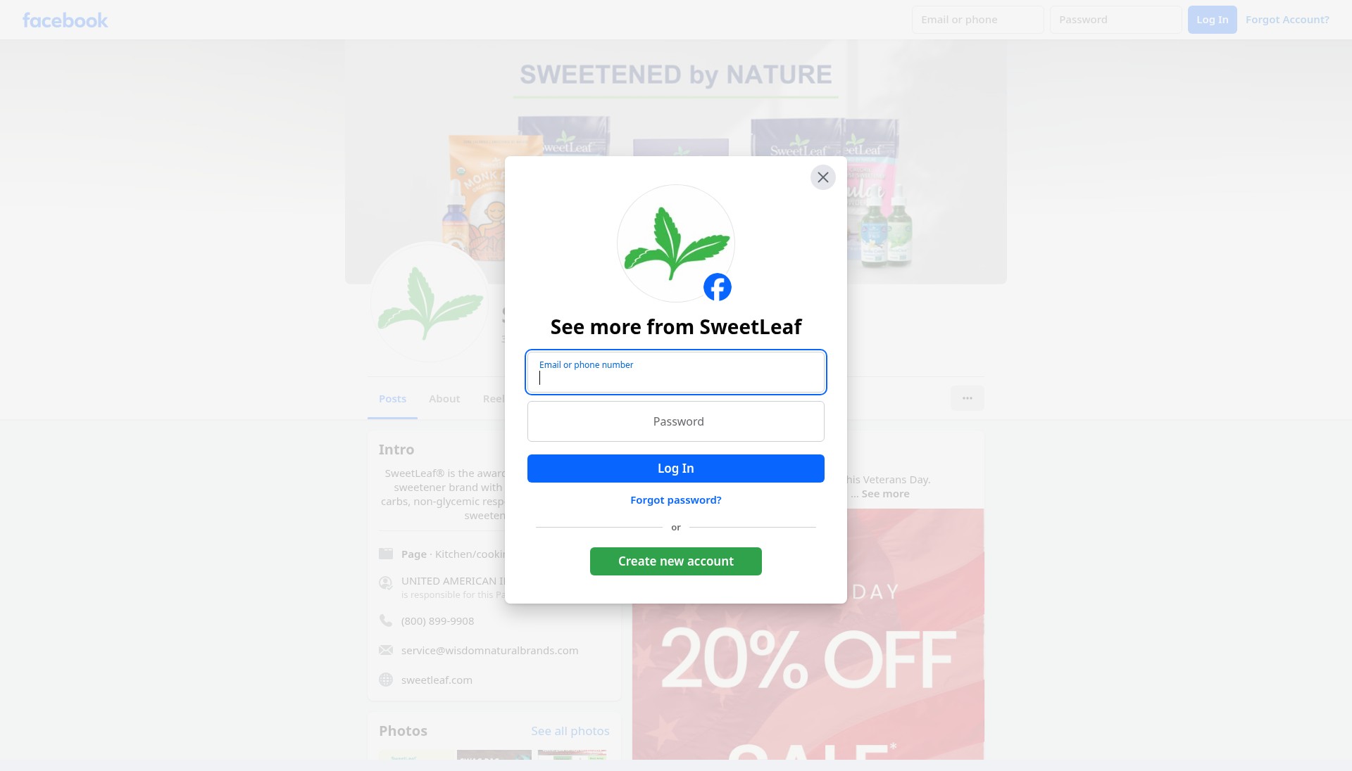 Screenshot of sweetleaf.com