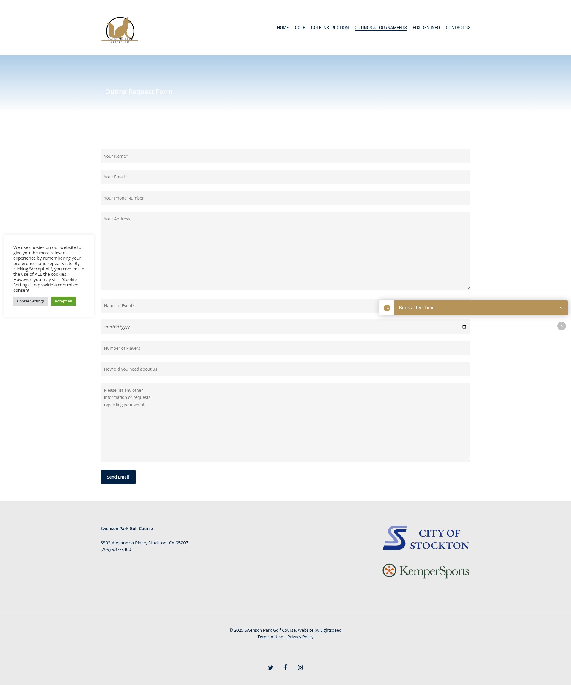 Screenshot of swensonpark.com