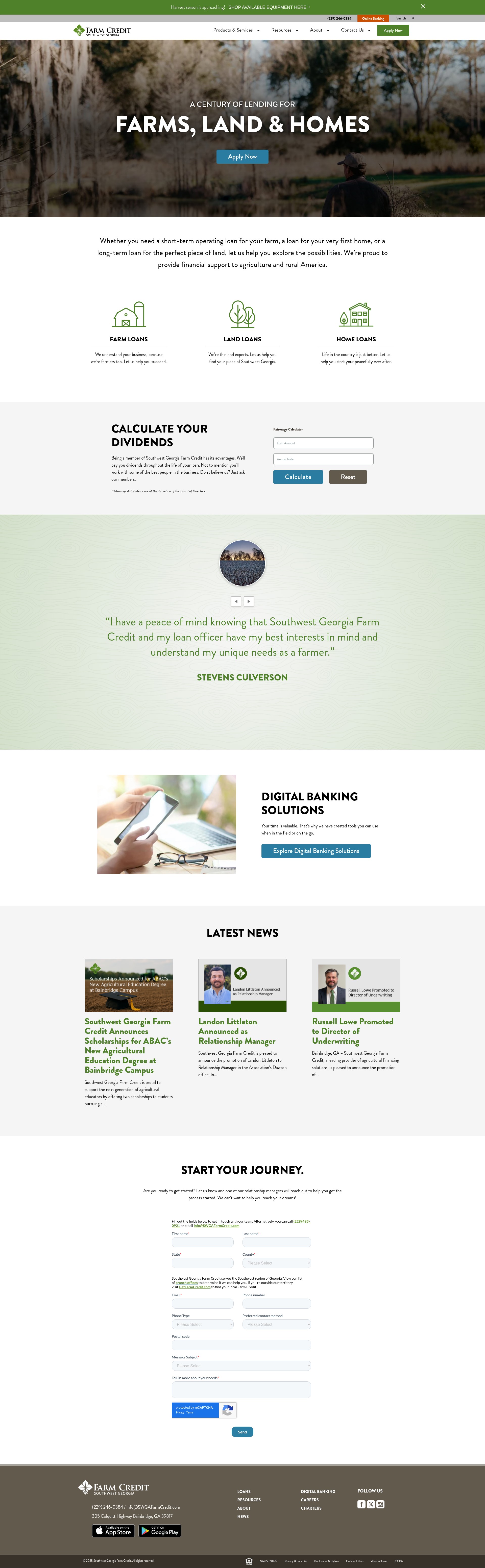 Screenshot of swgafarmcredit.com