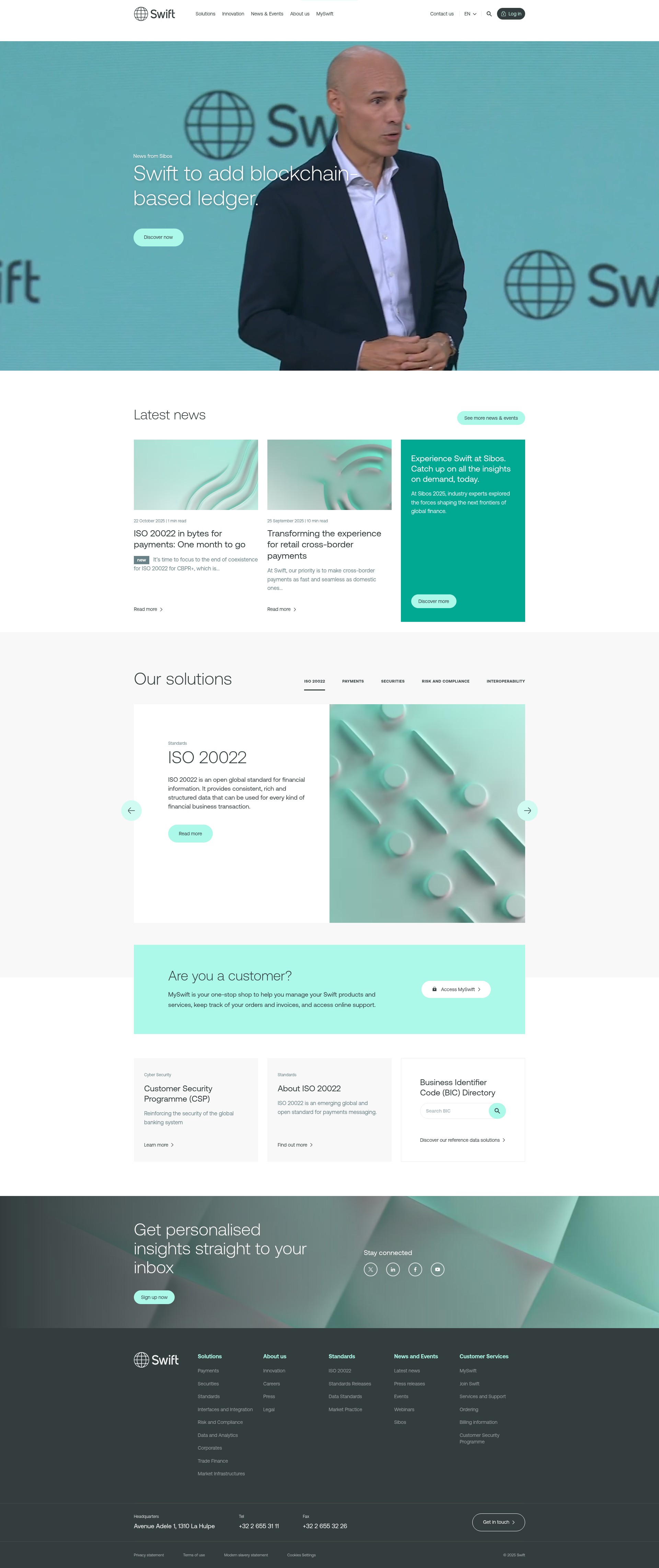 Screenshot of swift.com