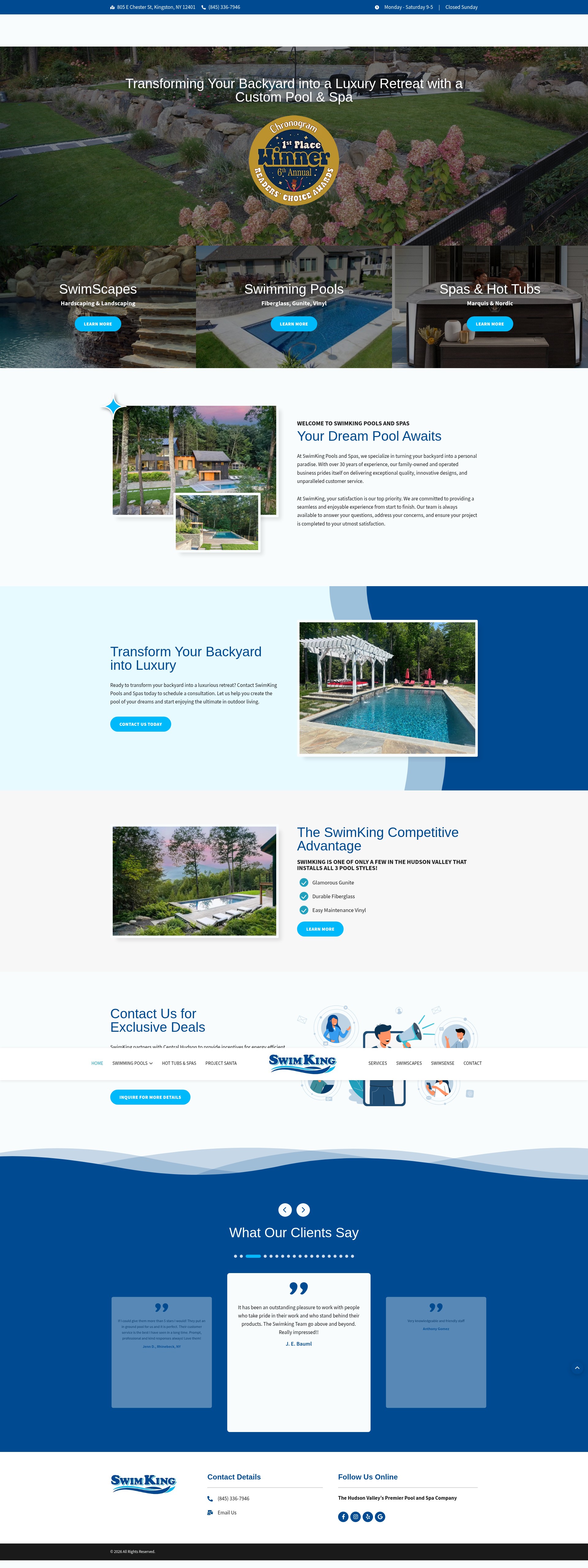 Screenshot of swimkingpools.com