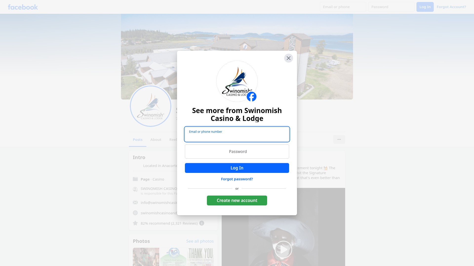 Screenshot of swinomishcasinoandlodge.com