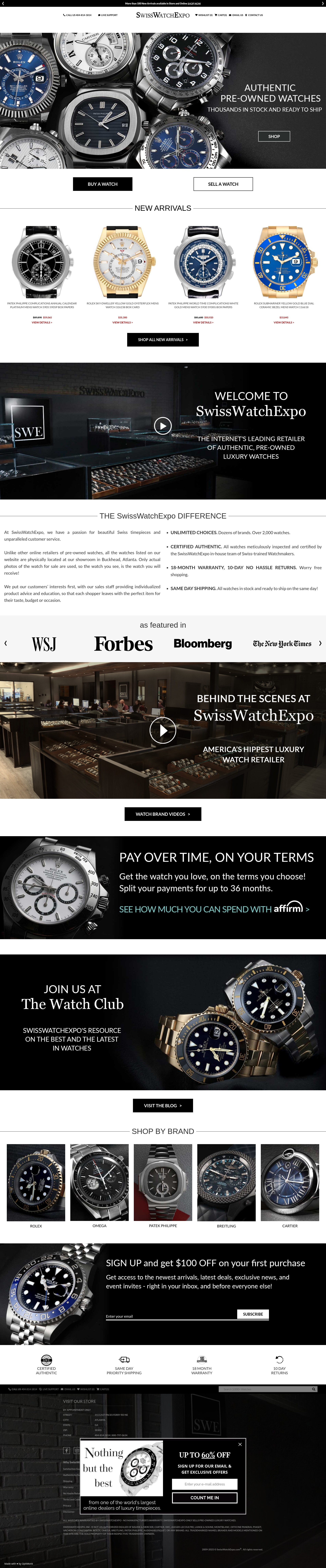Screenshot of swisswatchexpo.com