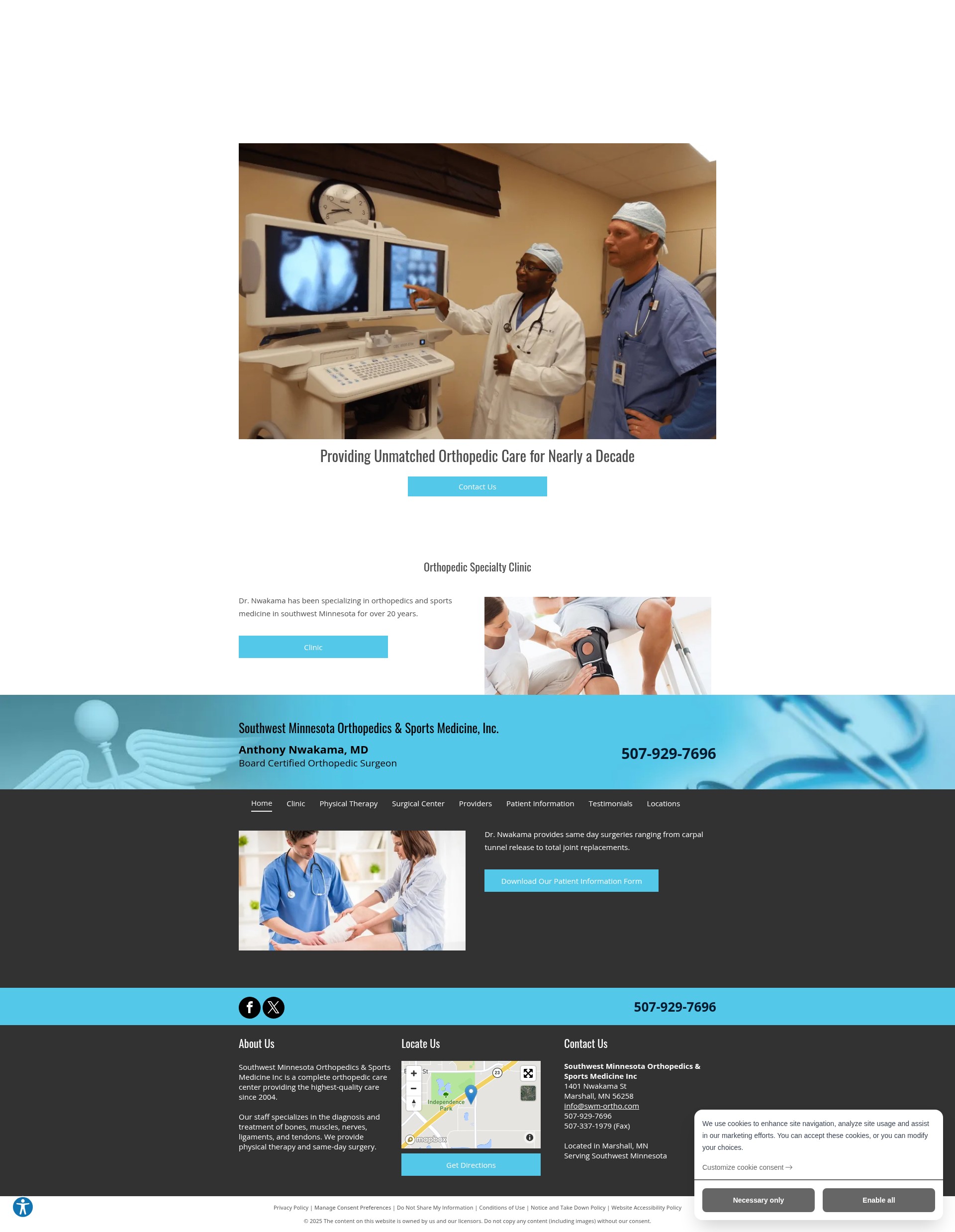 Screenshot of swm-ortho.com