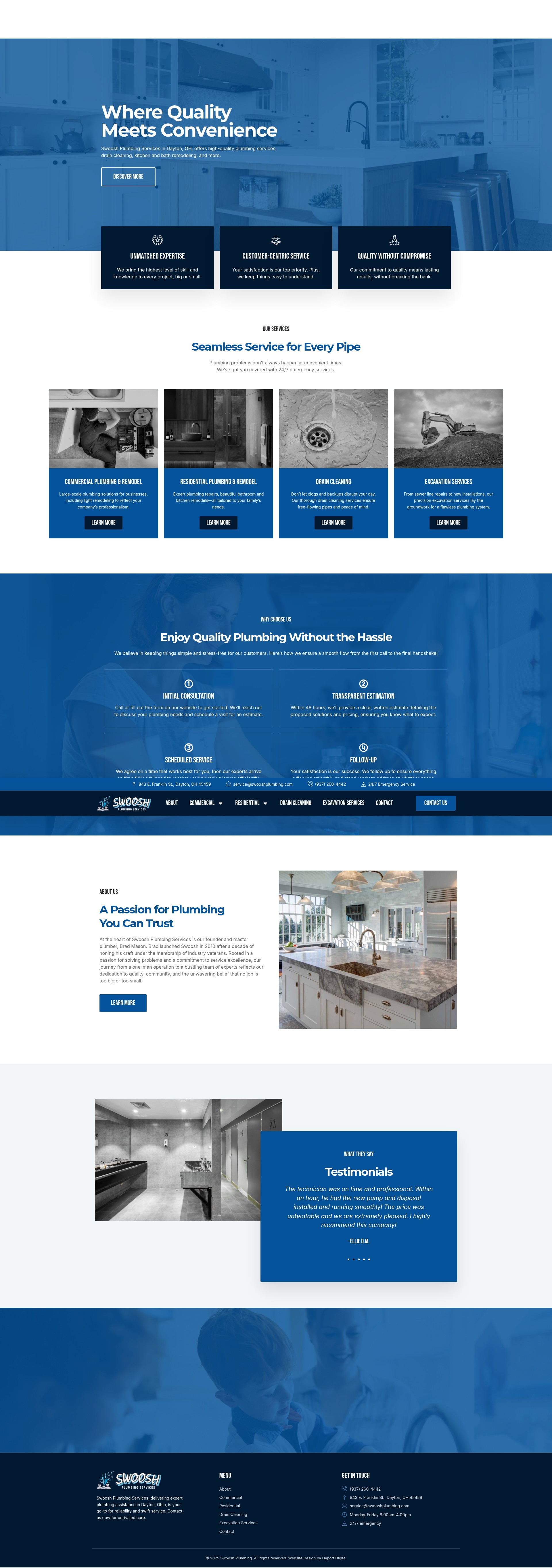 Screenshot of swooshplumbing.com
