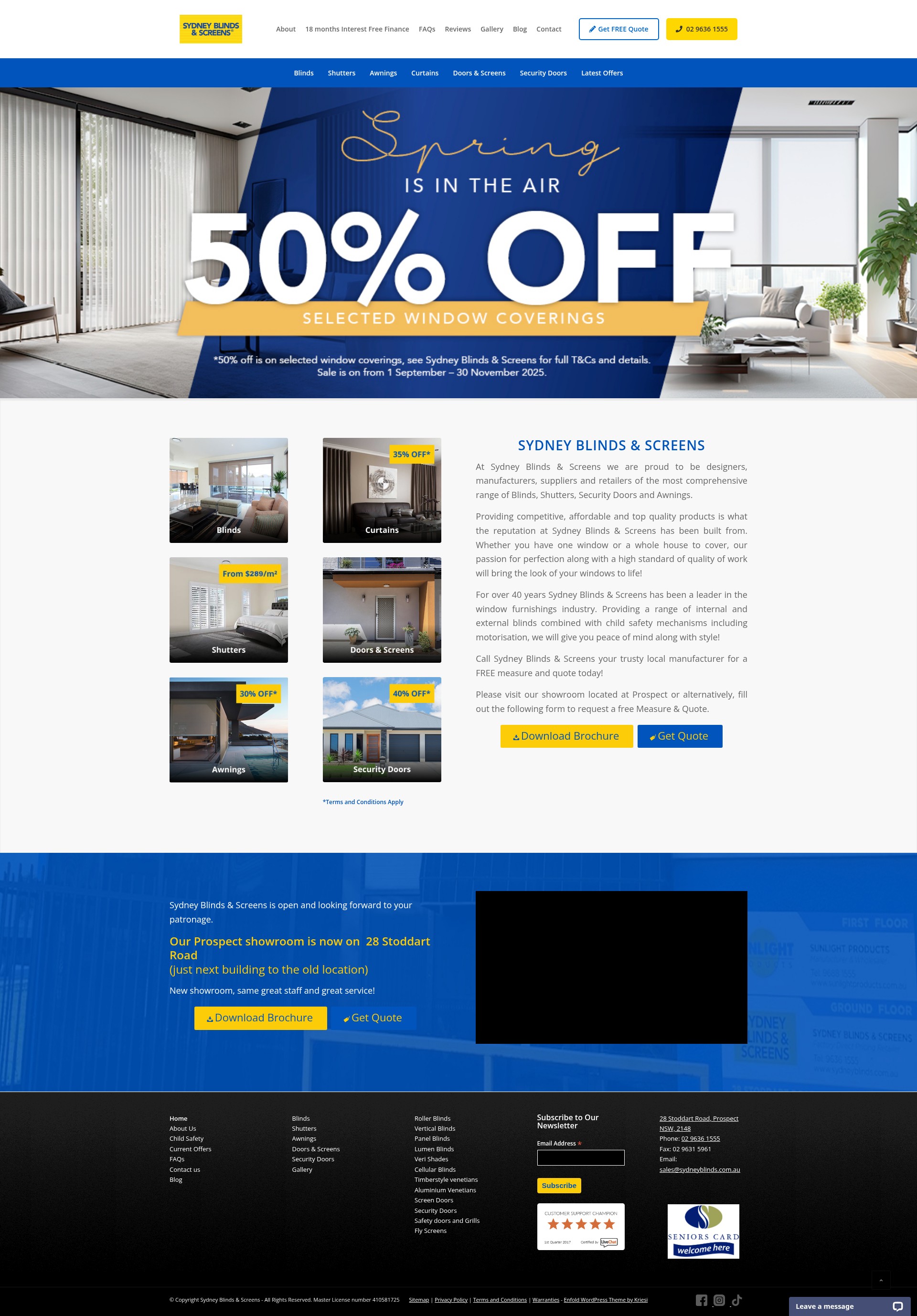 Screenshot of sydneyblinds.com.au