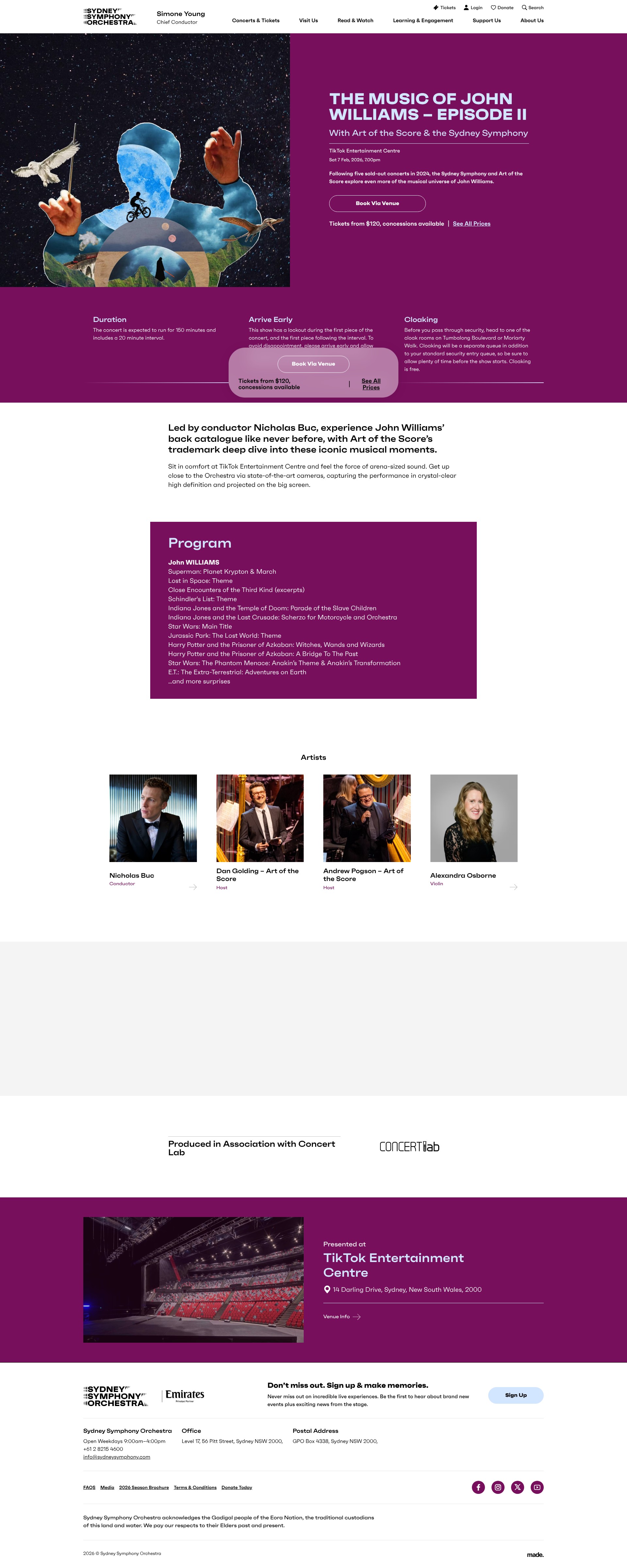 Screenshot of sydneysymphony.com