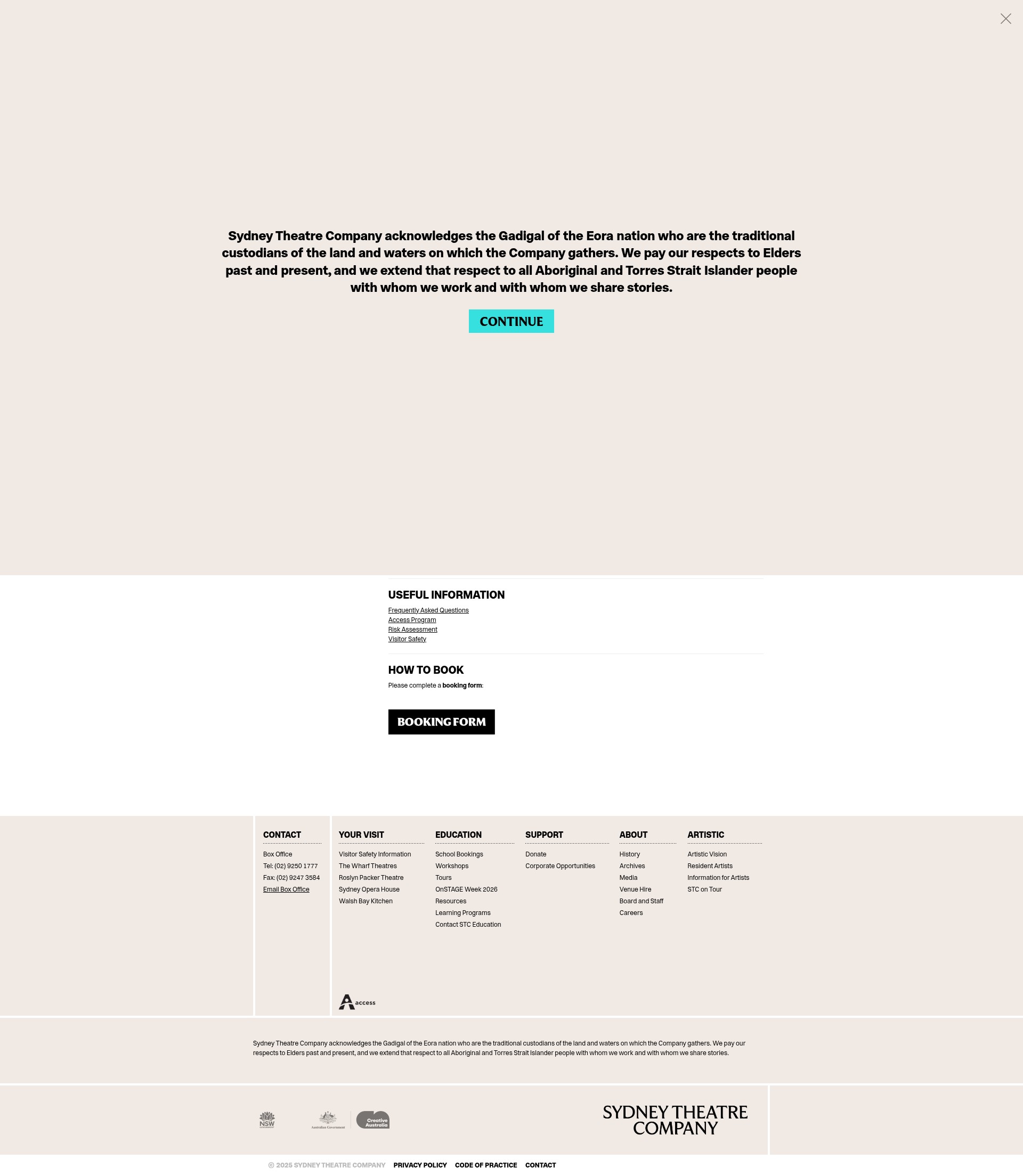 Screenshot of sydneytheatre.com.au
