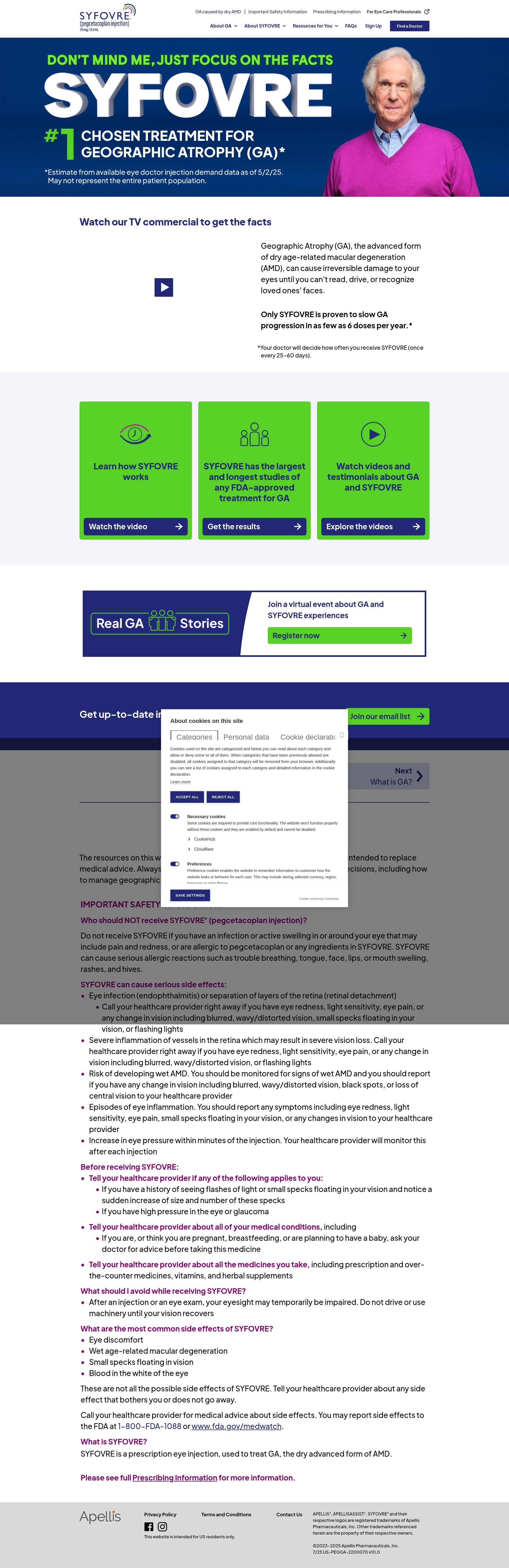 Screenshot of syfovre.com