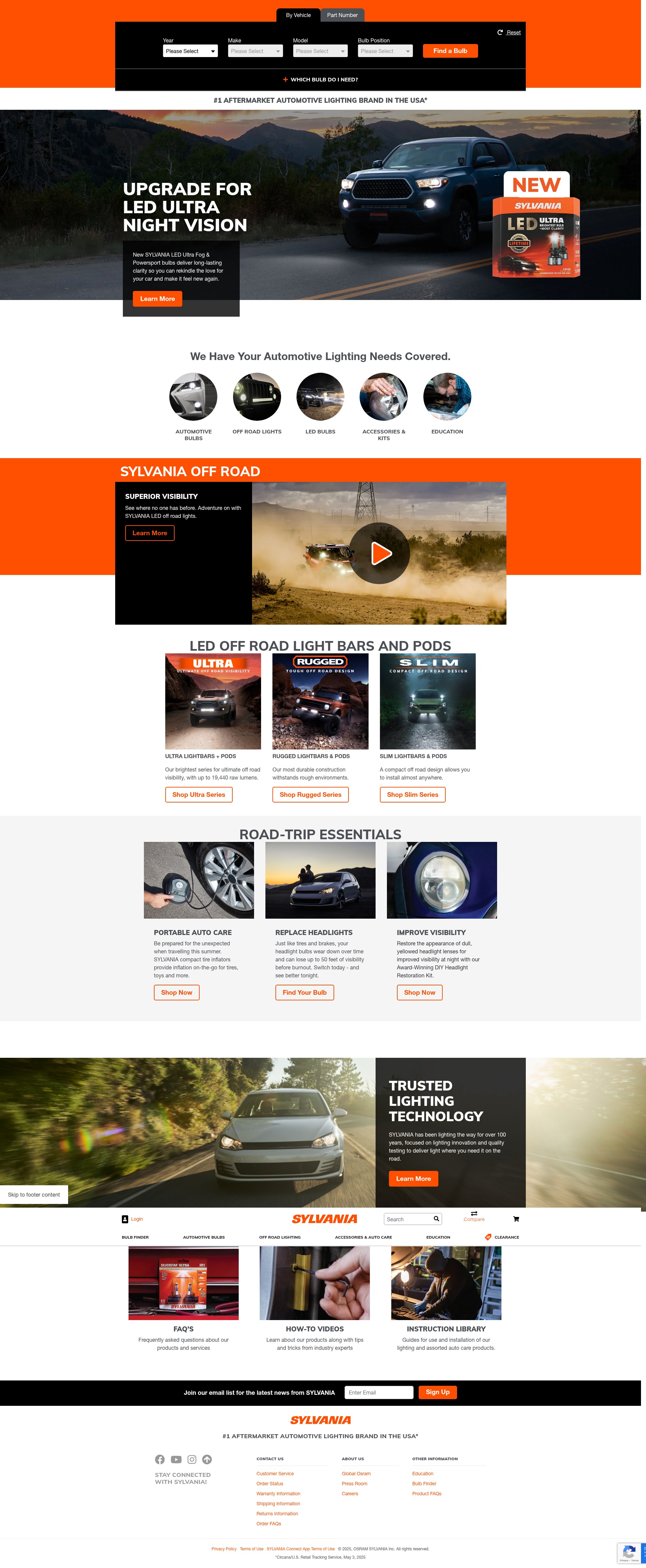 Screenshot of sylvania-automotive.com