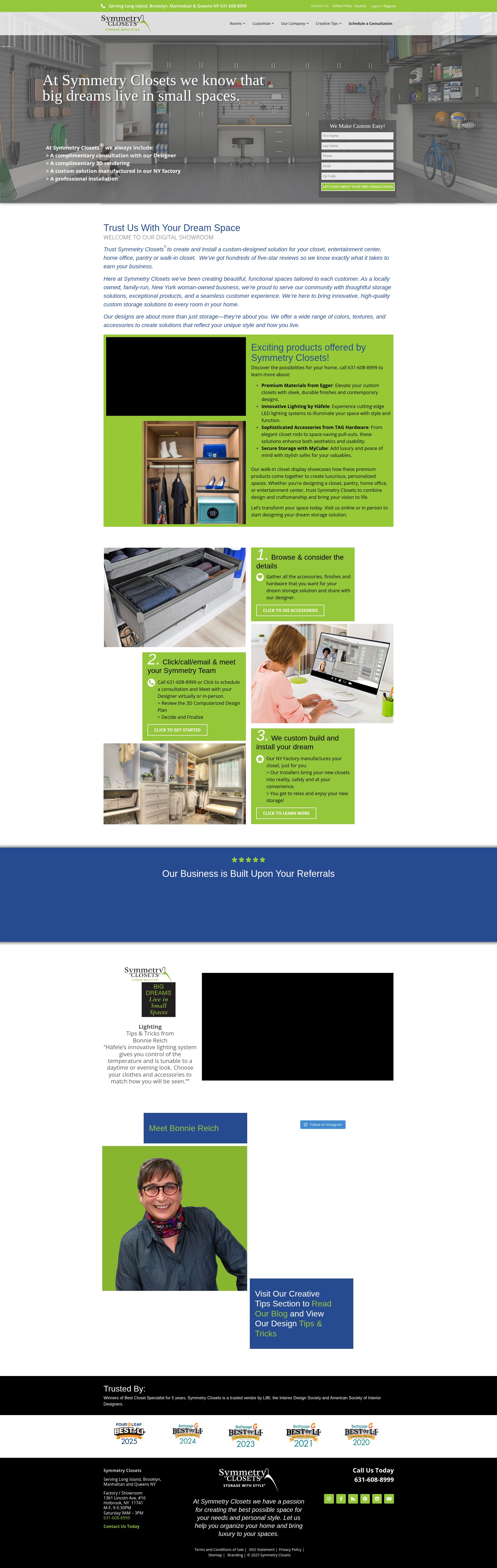 Screenshot of symmetryclosets.com