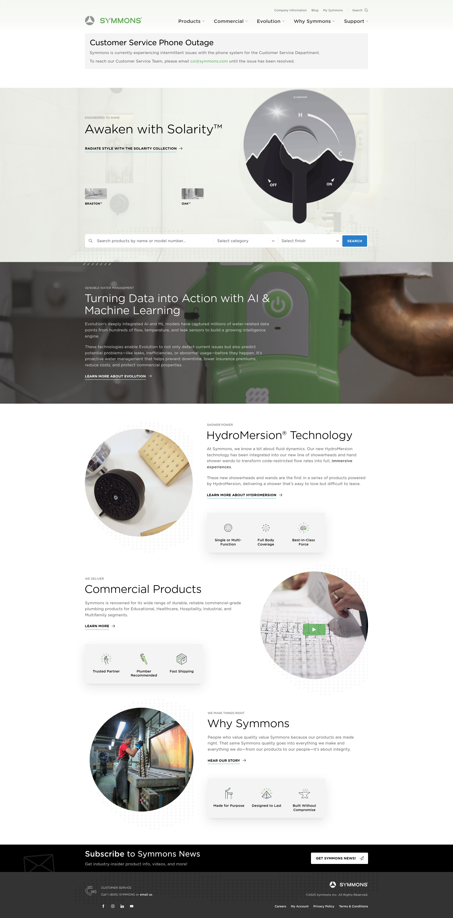 Screenshot of symmons.com