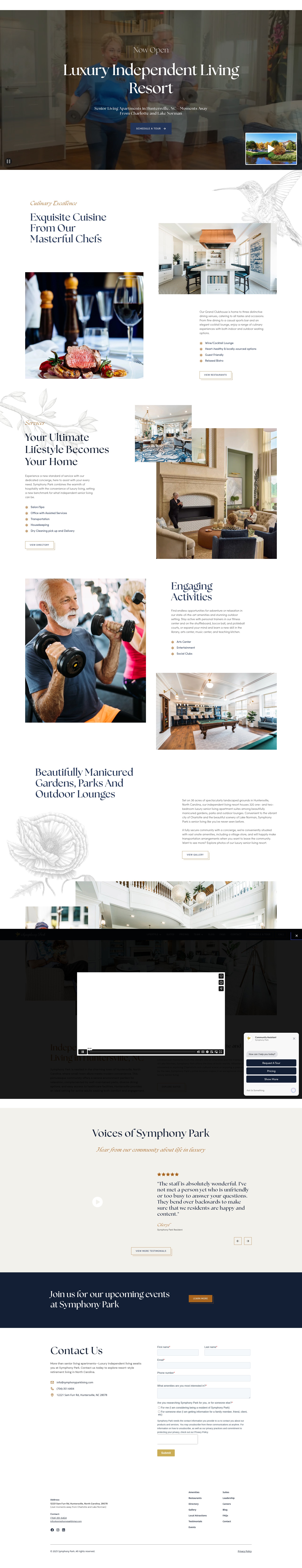 Screenshot of symphonyparkliving.com