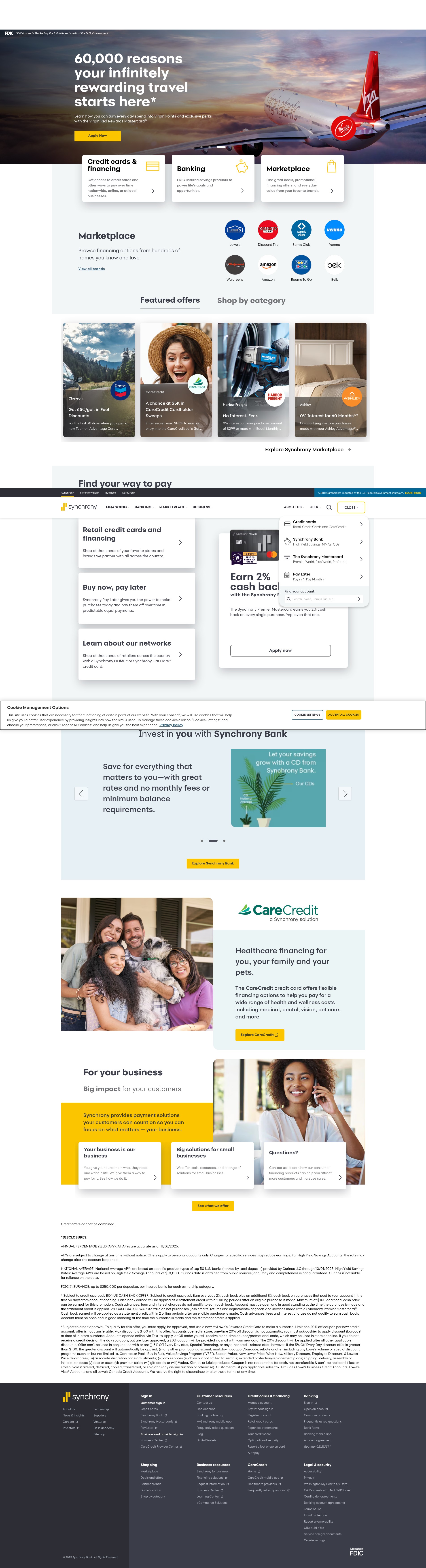 Screenshot of synchrony.com