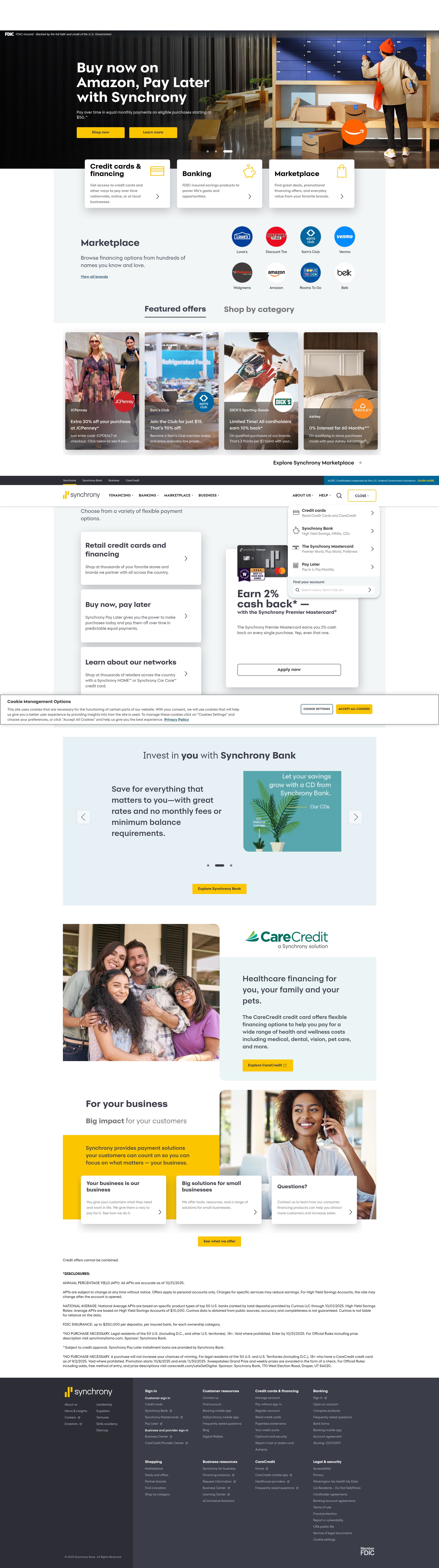 Screenshot of synchronyfinancial.com