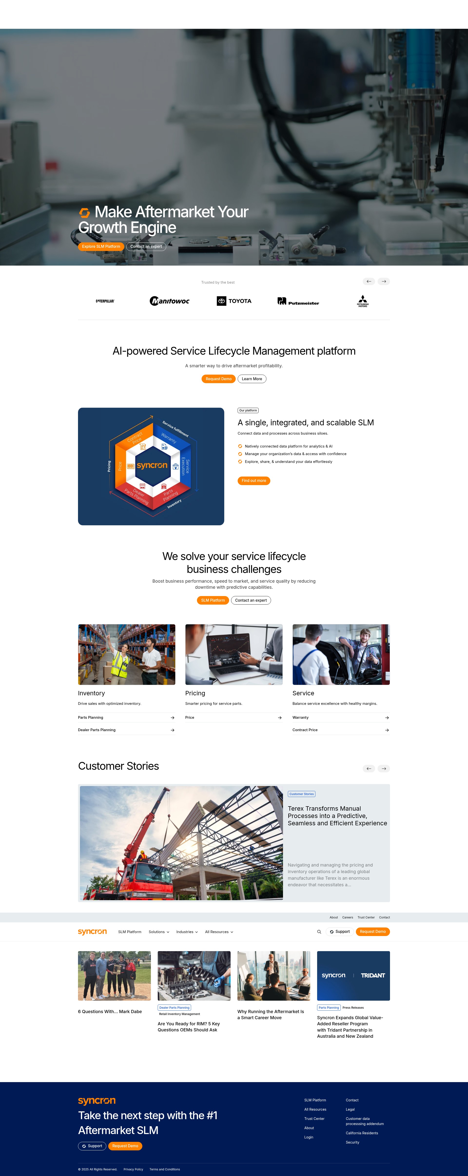 Screenshot of syncron.com