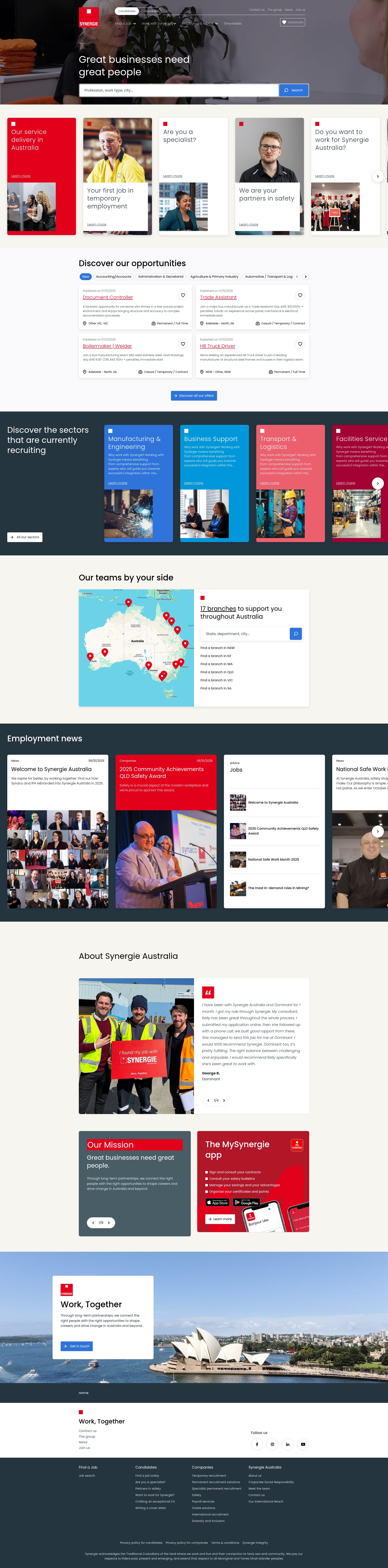 Screenshot of synergieaustralia.com.au