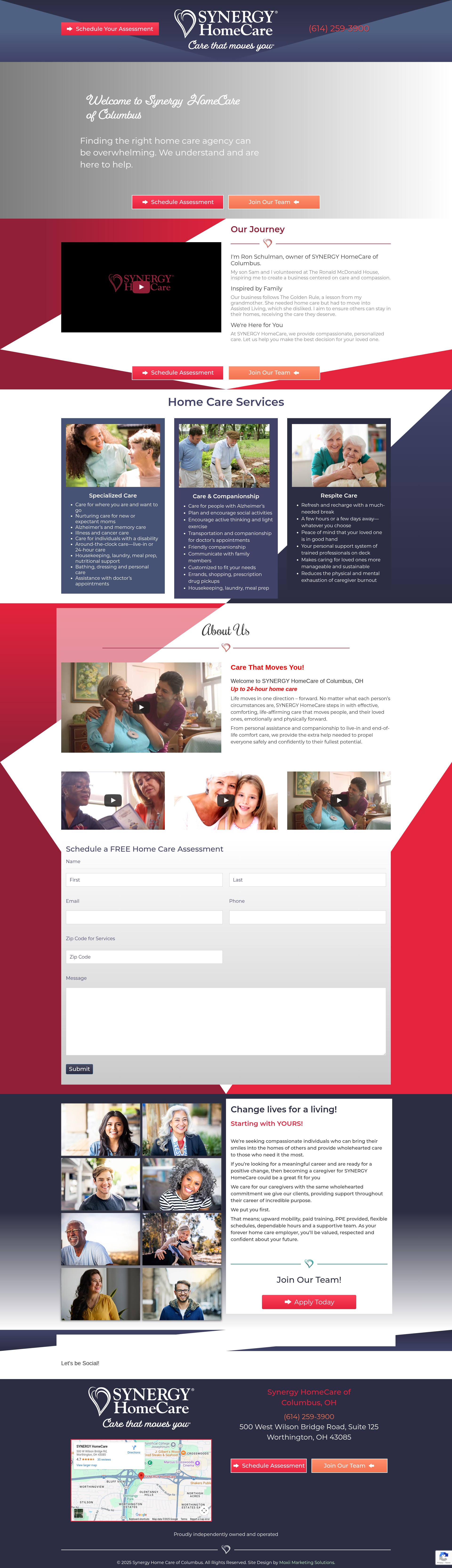 Screenshot of synergyhomecarecolumbus.com