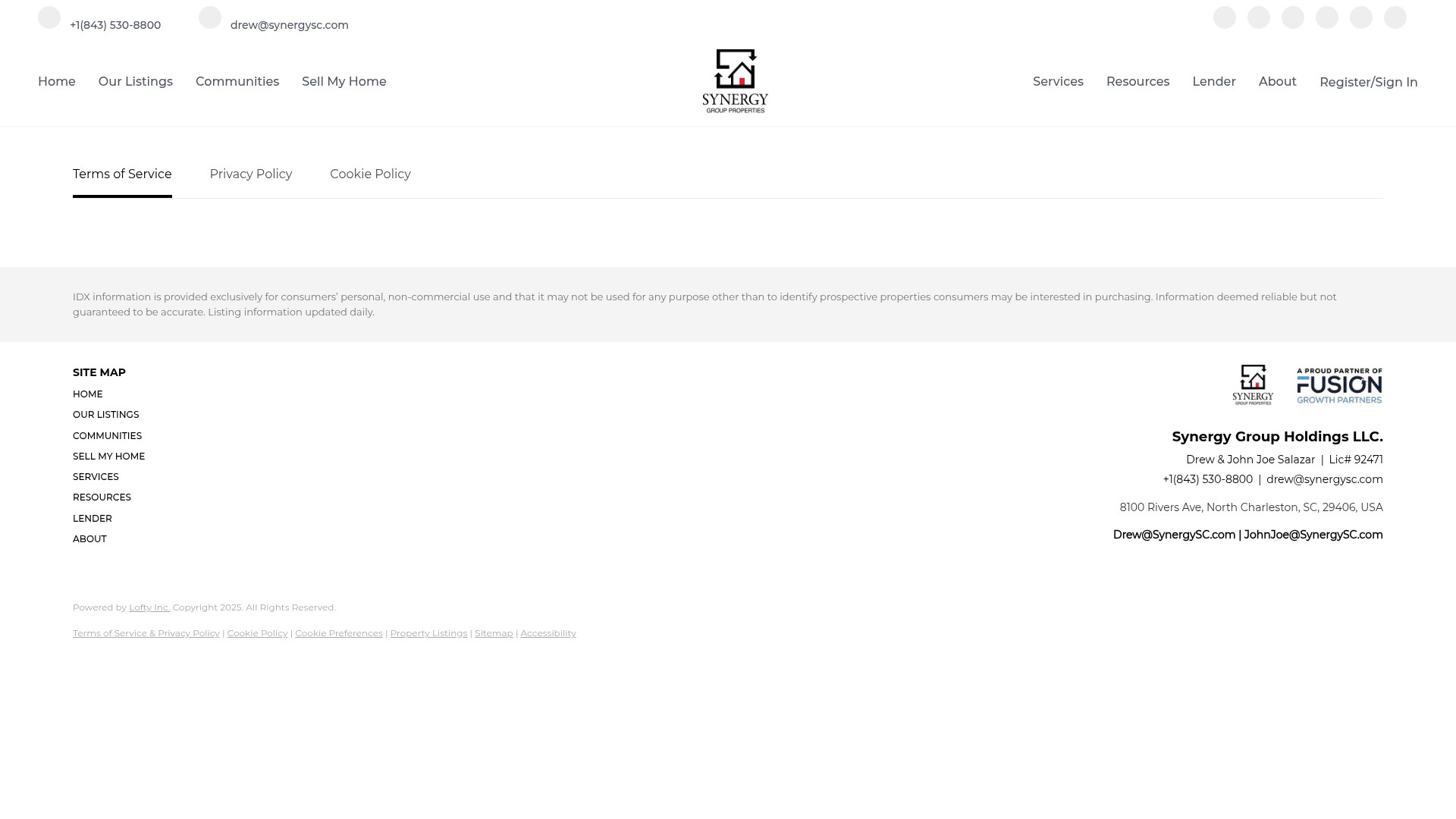 Screenshot of synergysc.com