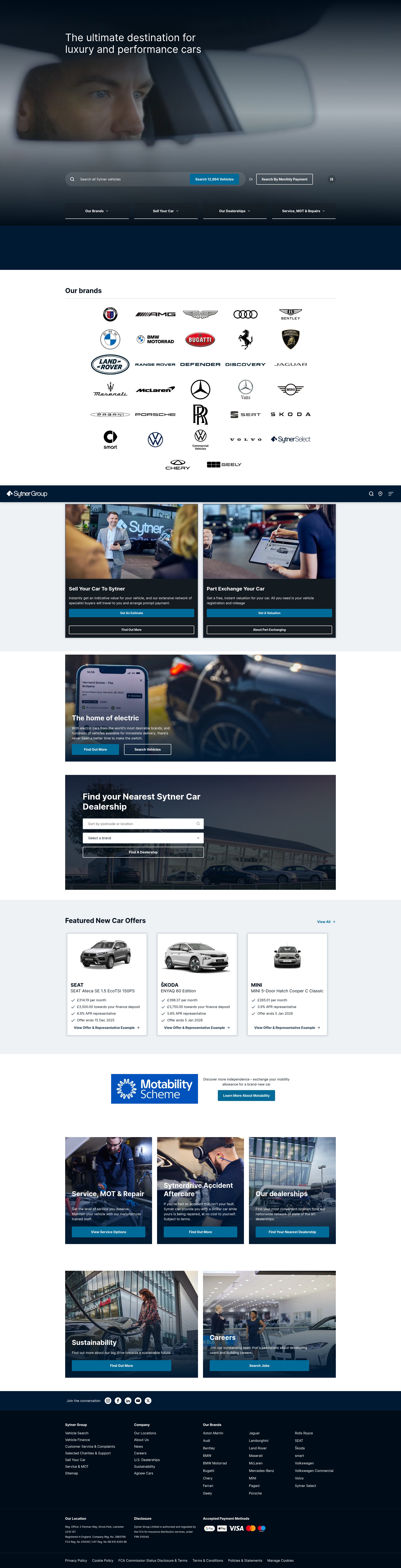 Screenshot of sytner.co.uk