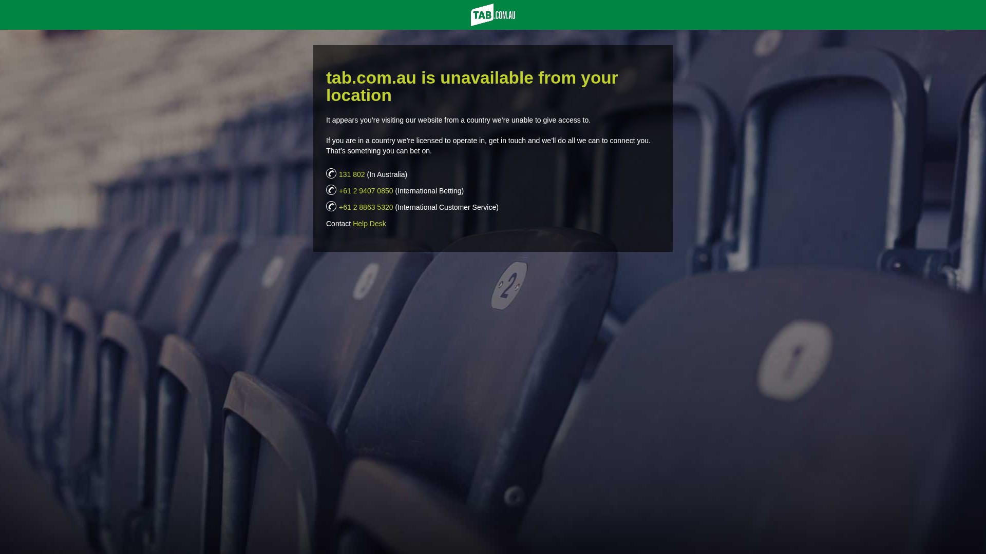Screenshot of tab.com.au